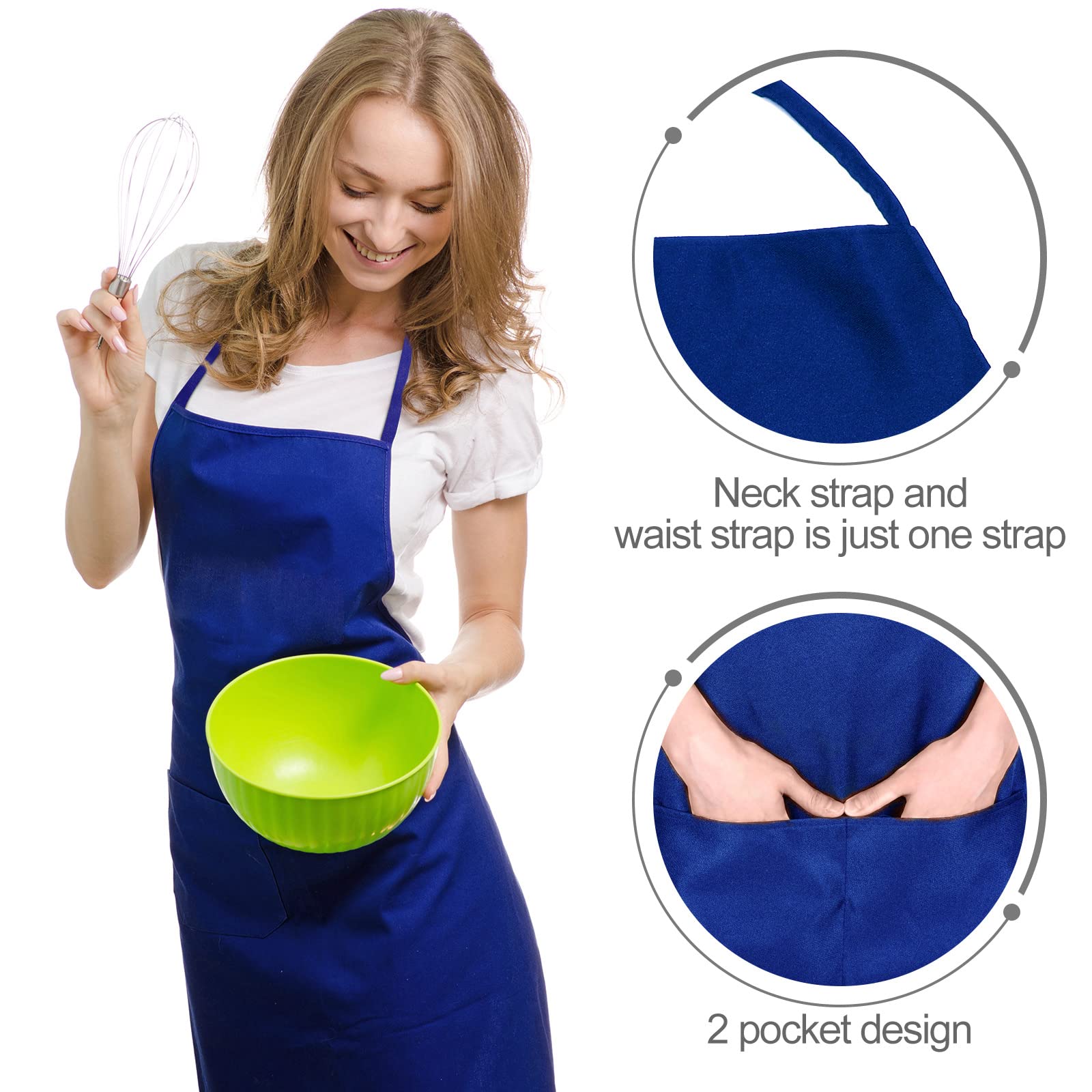 Tarpop 24 Pack Bib Aprons Unisex Commercial Apron Resistant Apron Kitchen Bbq Crafting Aprons For Women Men Chef (Mixed Colors)