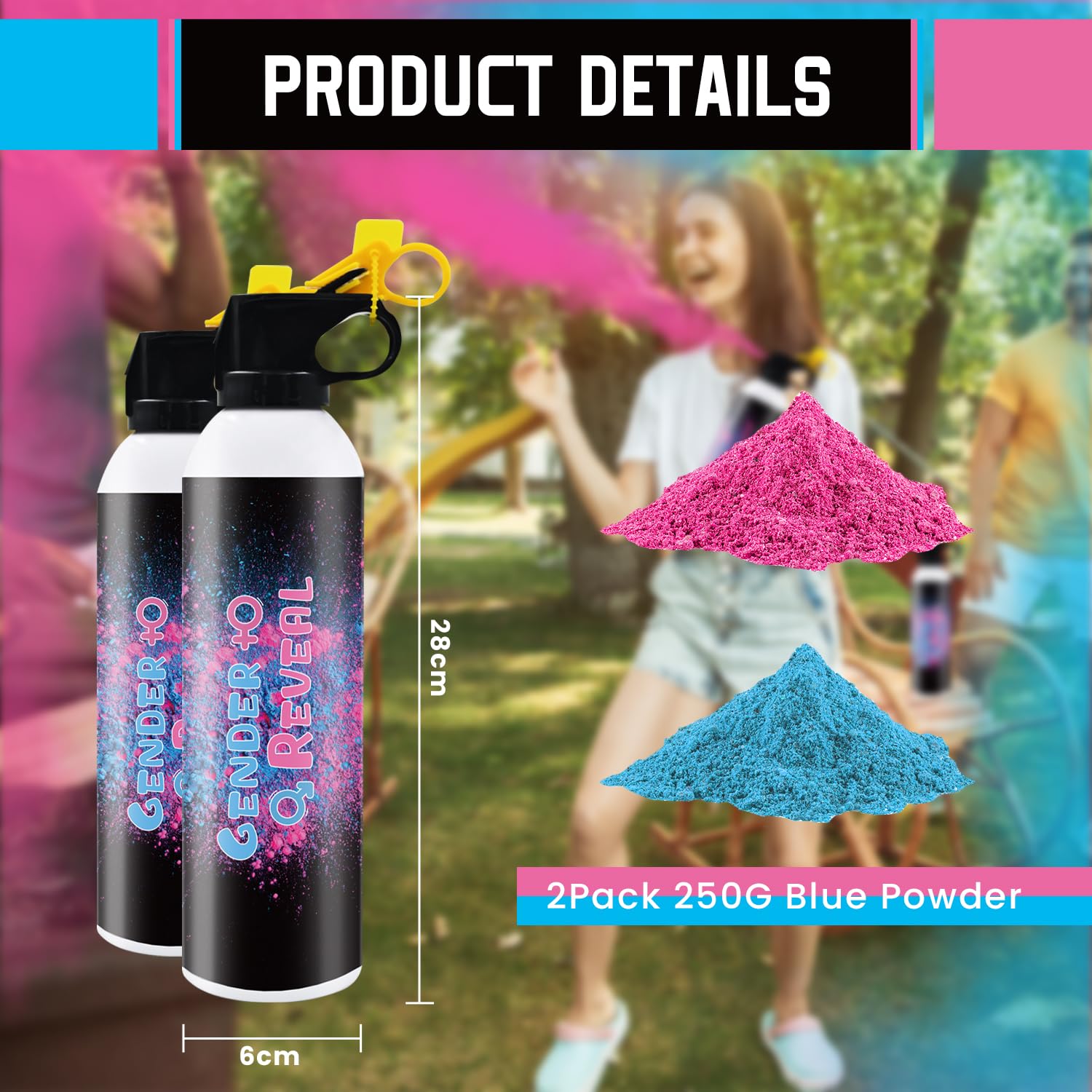 Gender Reveal Fire Extinguisher Blue Or Pink Large Gender Reveal Smoke Powder 2Pack Fire Extinguisher Baby Gender Reveal Powder