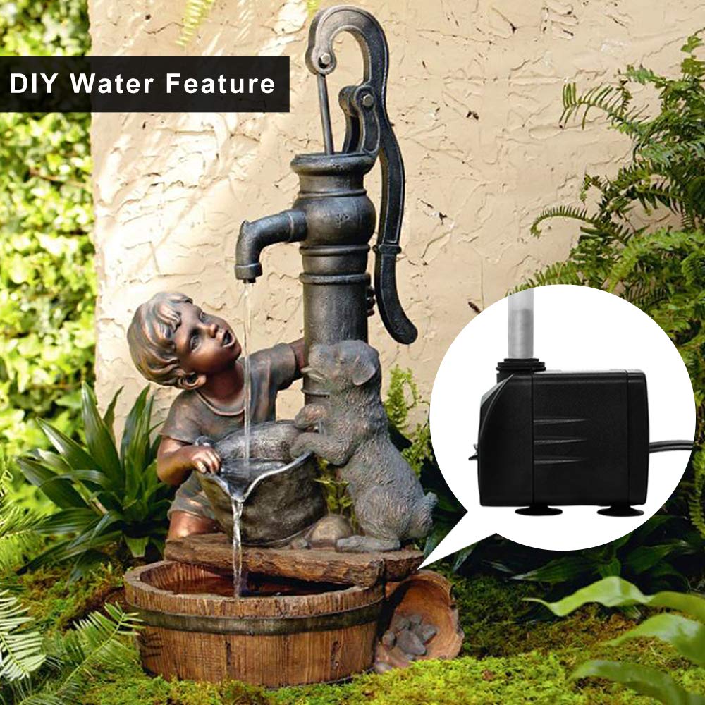 Pulaco 10W 160Gph Submersible Pump With 33 Ft Tubing For Aquariums, Fish Tank, Pond Fountain, Statuary, Hydroponics, Water Featu