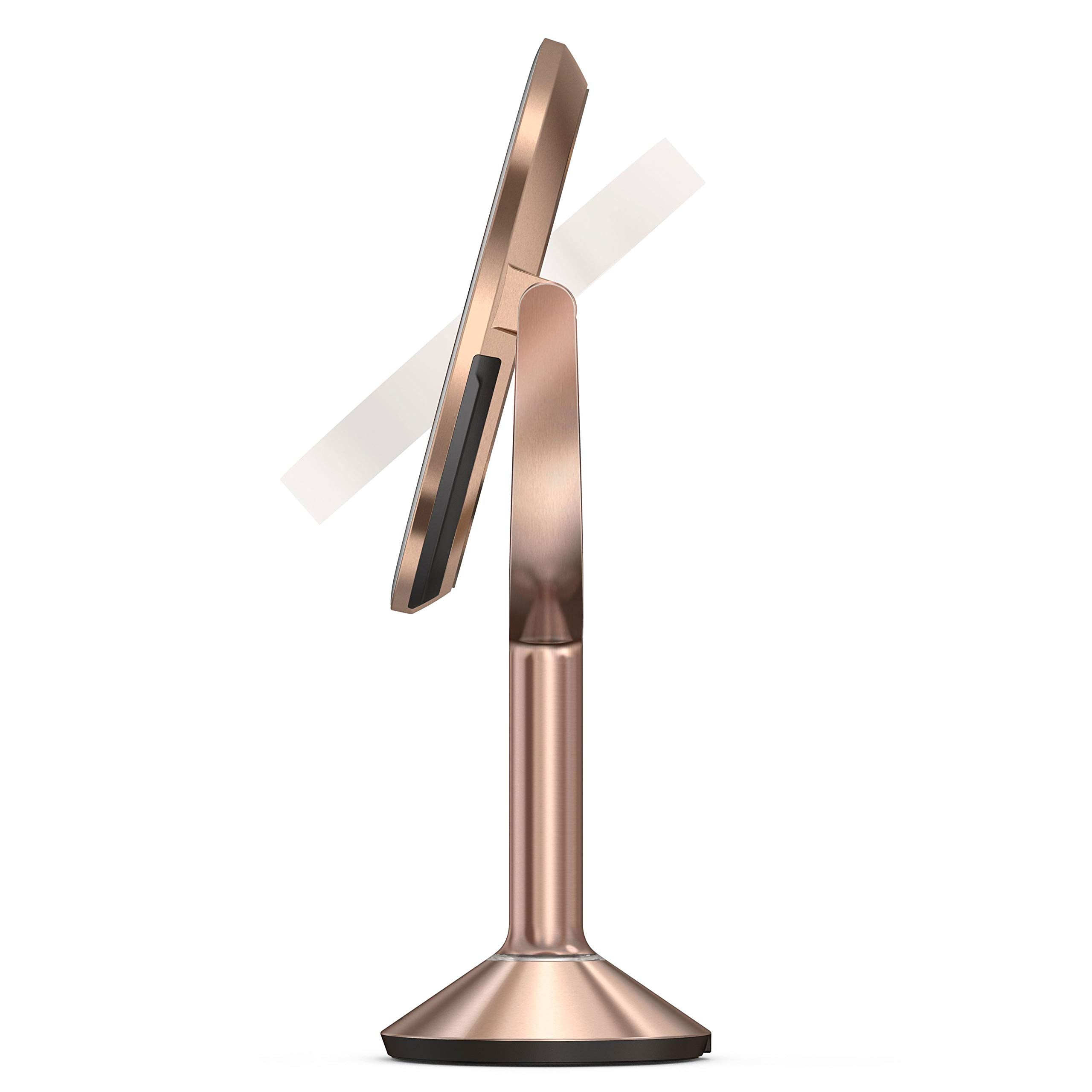 simplehuman ST3034 20cm Sensor Mirror Trio with Touch-Control Brightness, Light Up Makeup Magnifying Mirror, 10x, 5x, 1x Magnifi