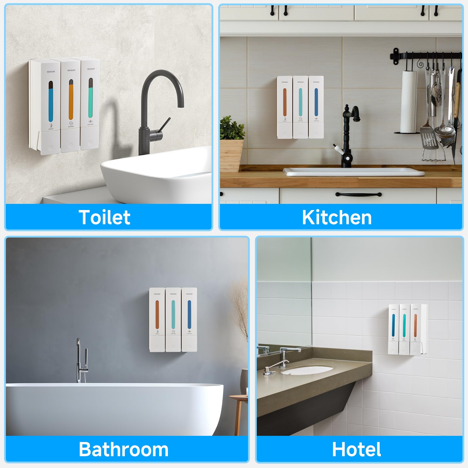 Shower Soap Dispenser 3 In 1 Shampoo And Conditioner Dispenser Shower Dispenser 3 Chamber No Drill Shampoo Dispenser For Shower