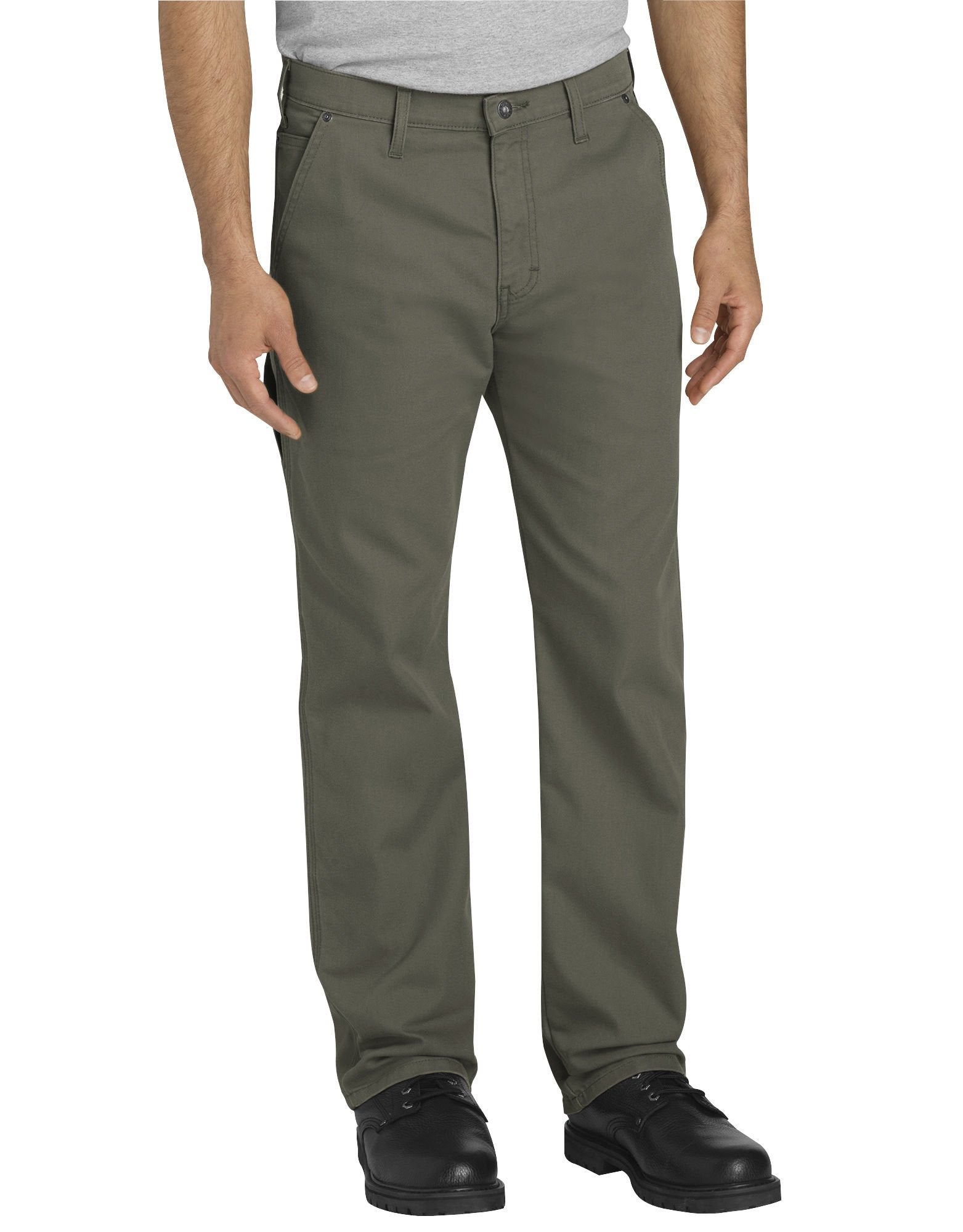 Dickies Mens Tough Max Duck Carpenter Pant, Stonewashed Moss, 34 34
