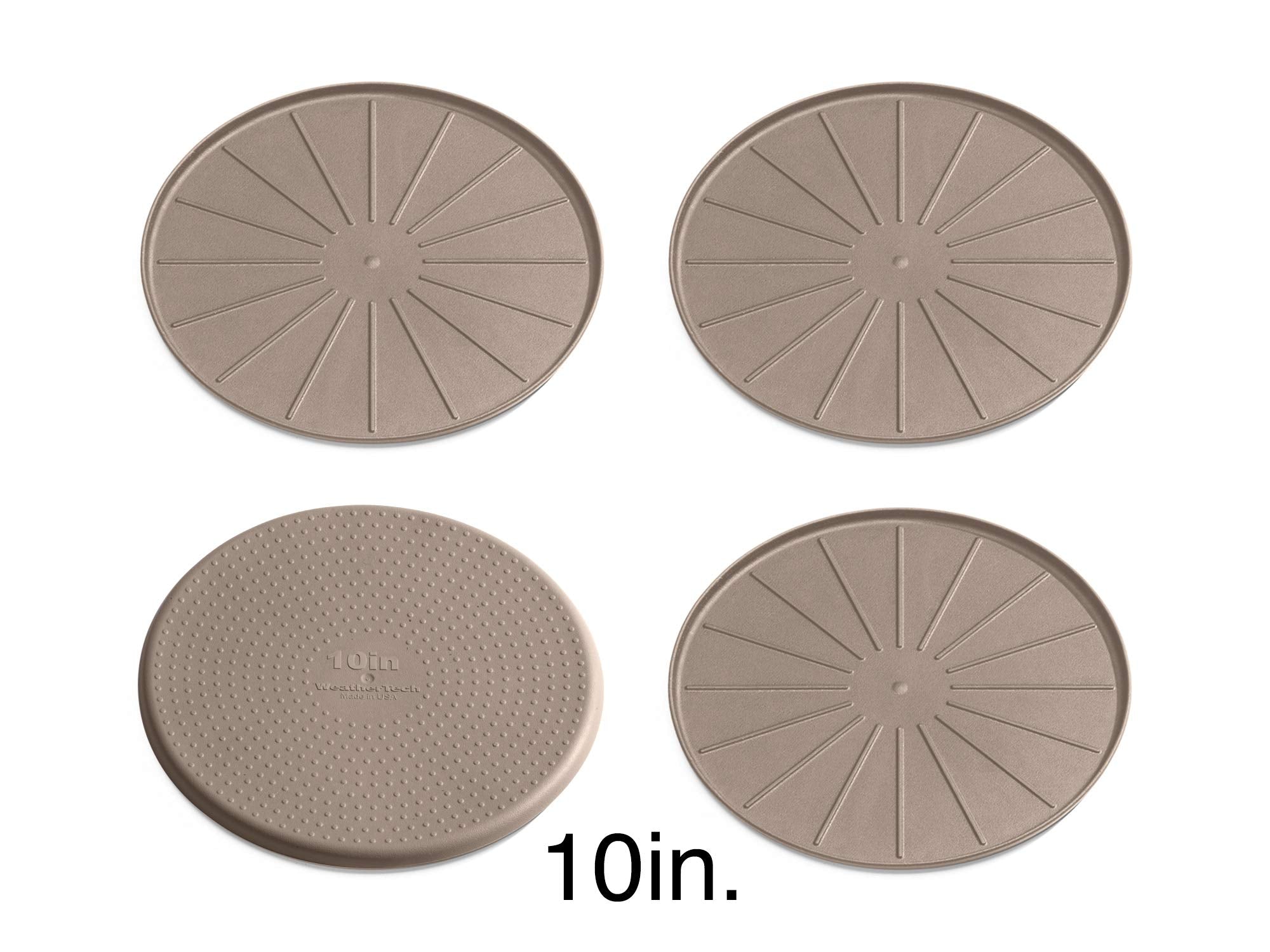 Weathertech 10'' Coasters For Home Surfaces, Anti-Skid, No-Slip Knibs - Set Of 4, Tan - (8A10Csttn)