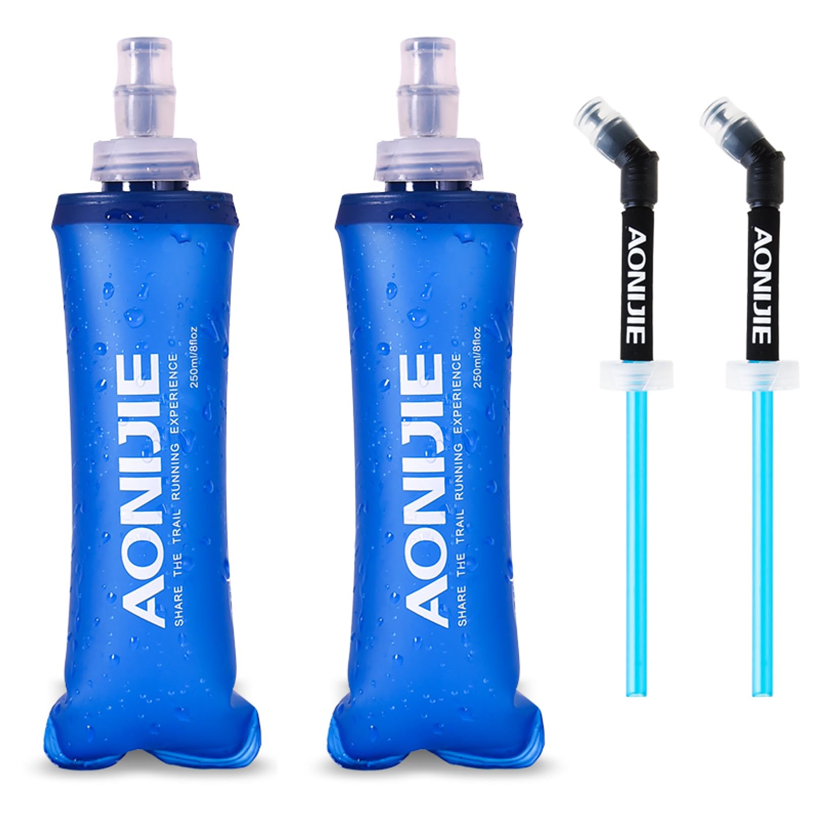 TRIWONDER Collapsible Water Bottles TPU Soft Flask Running Bottles BPA-Free Sports Flasks for Hiking Climbing Camping (250ml/8.4