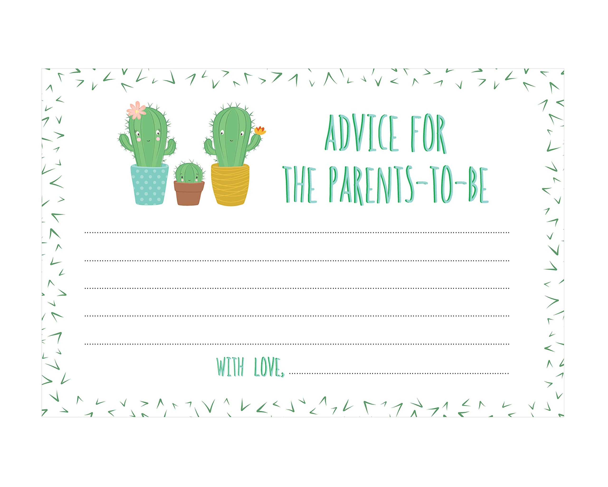 Cactus Advice For The Parents-To-Be Baby Shower Cards - 24 Count