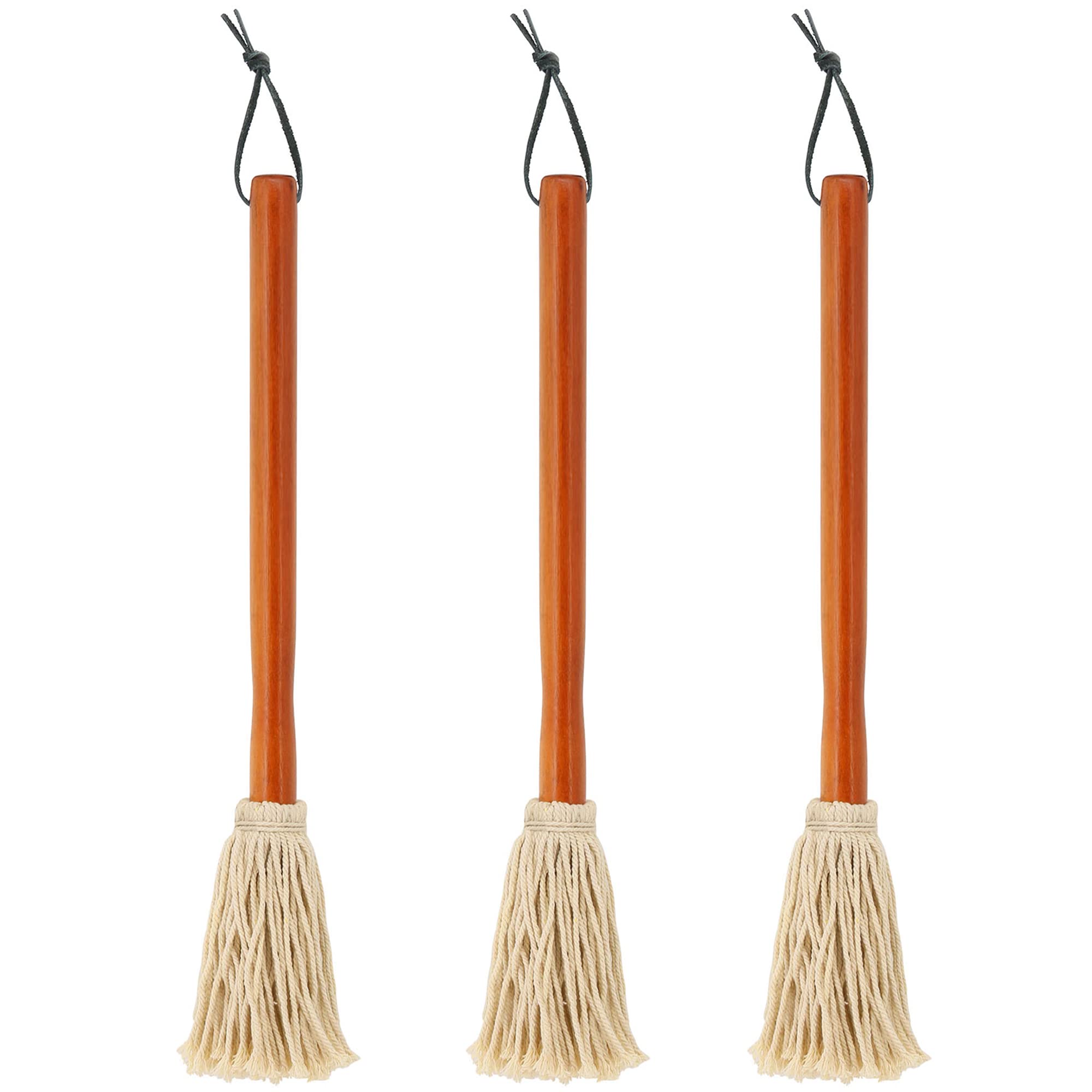 16'' Bbq Sauce Basting Mops & Brushes For Roasting Or Grilling, Apply Barbeque, Marinade Or Glazing, Cotton Fiber Head And Hardw
