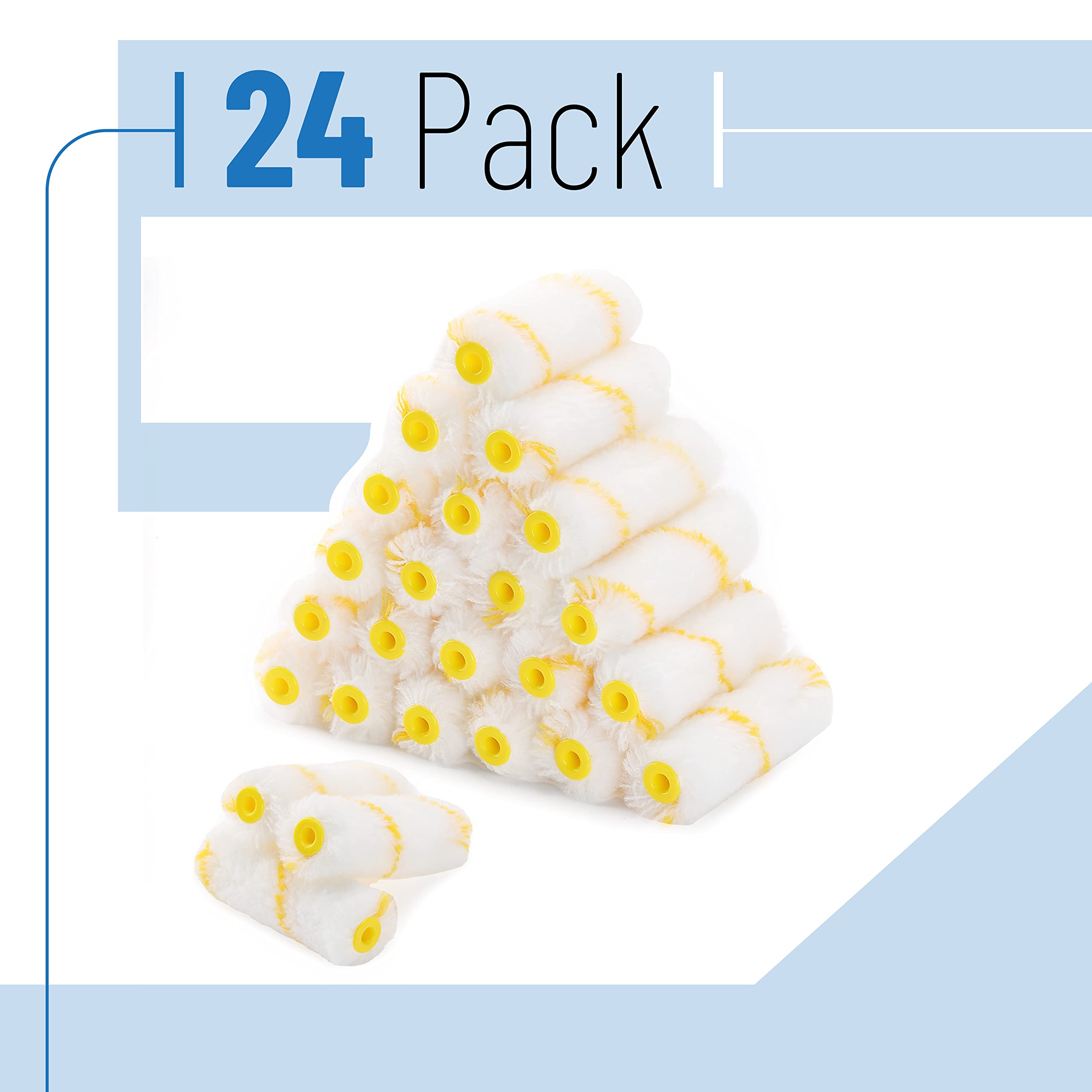 Bates- Paint Roller Covers, 4 Roller Covers, Pack Of 24, Covers For Paint Rollers, Naps For Paint Roller Brush, Small Roller Nap