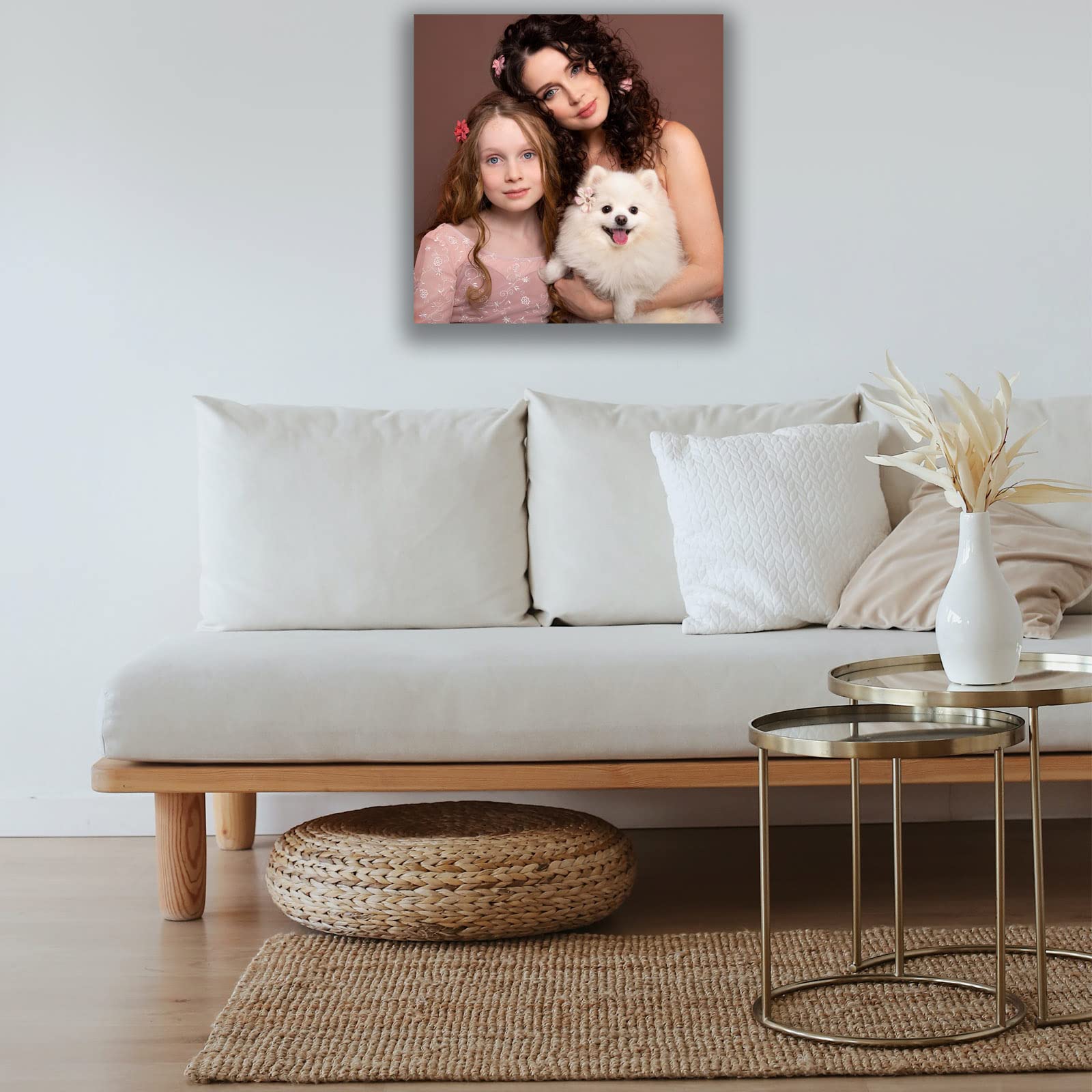 Custom Canvas Prints With Your Photos Custom Framed Wall Art Personalized Canvas Pictures For Pet/Family Gifts For Mom/Men/Women