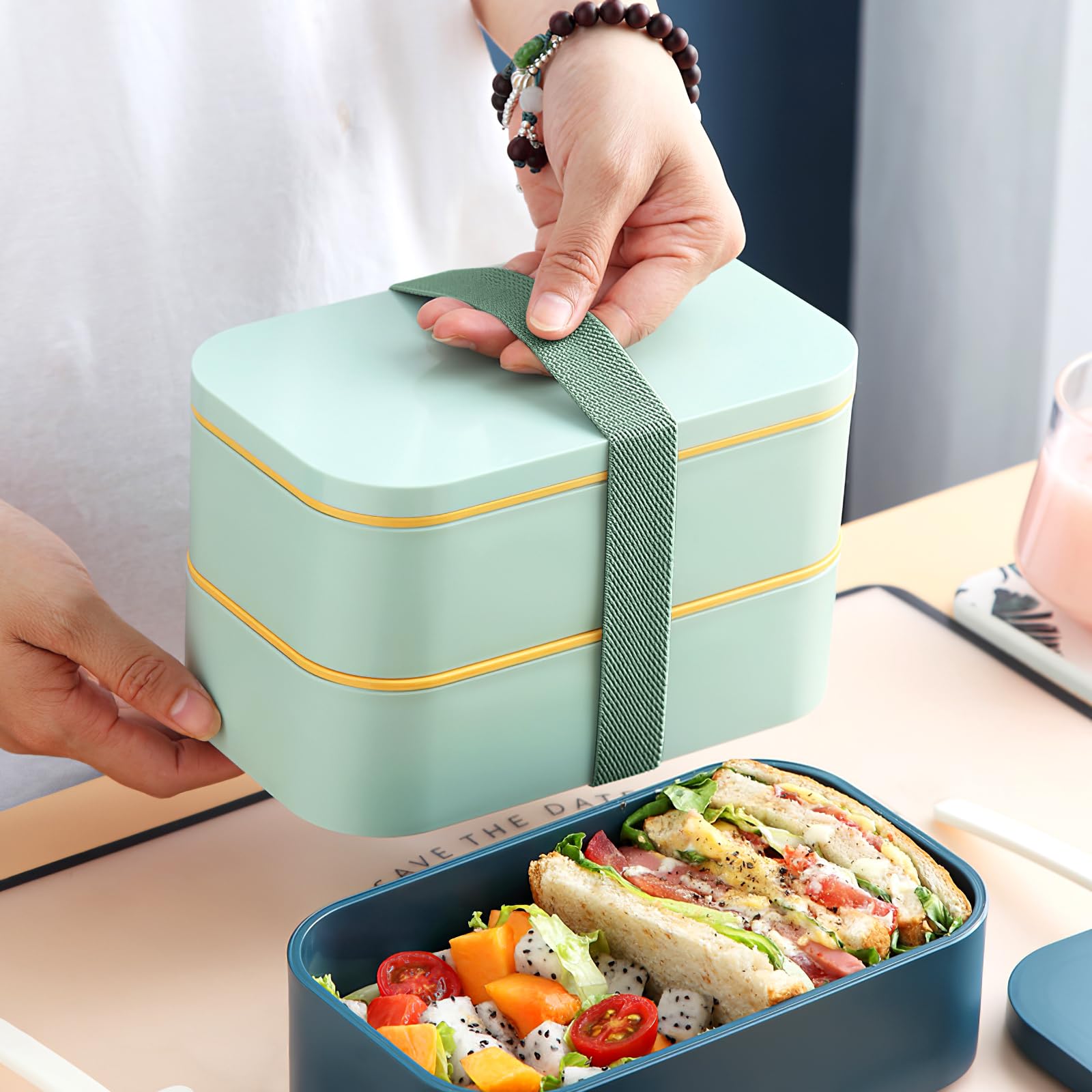 Luxshiny Elastic Bento Straps 4Pcs Lunch Box Straps Lunch Box Fixing Bands Colorful Nylon Lunch Container Sealing Straps Bundlin