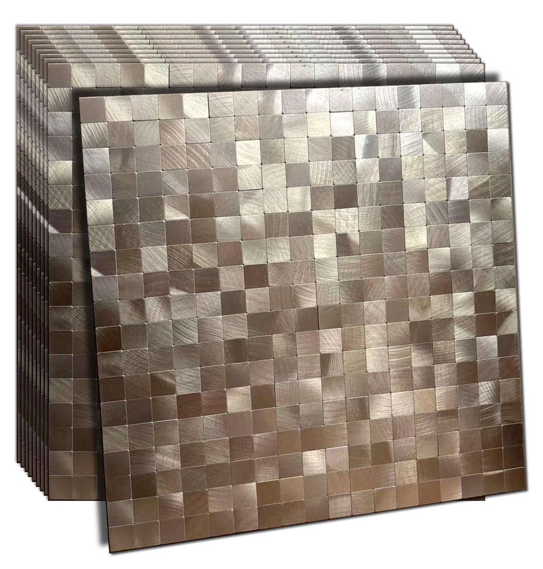 WEIMEISC 10 Sheets Peel and Stick Backsplash Tile for Kitchen, Self-Adhesive Mosaic Tile, Decorating for Bathroom Vanities,Firep