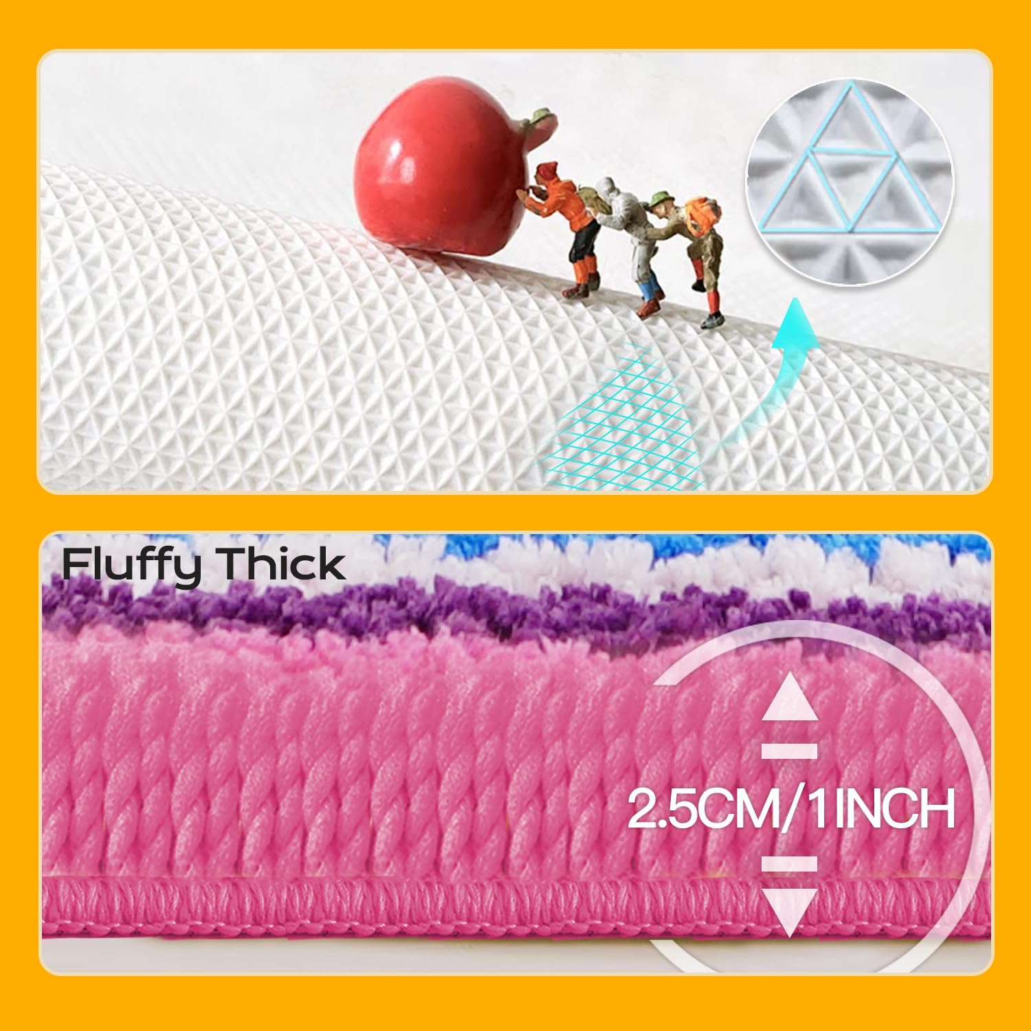 Comblue Purple Cute Bath Mat Non Slip, Extra Soft Funky Funny Bathroom Rugs For Floor Decor, Luxury Microfiber Super Absorbent C