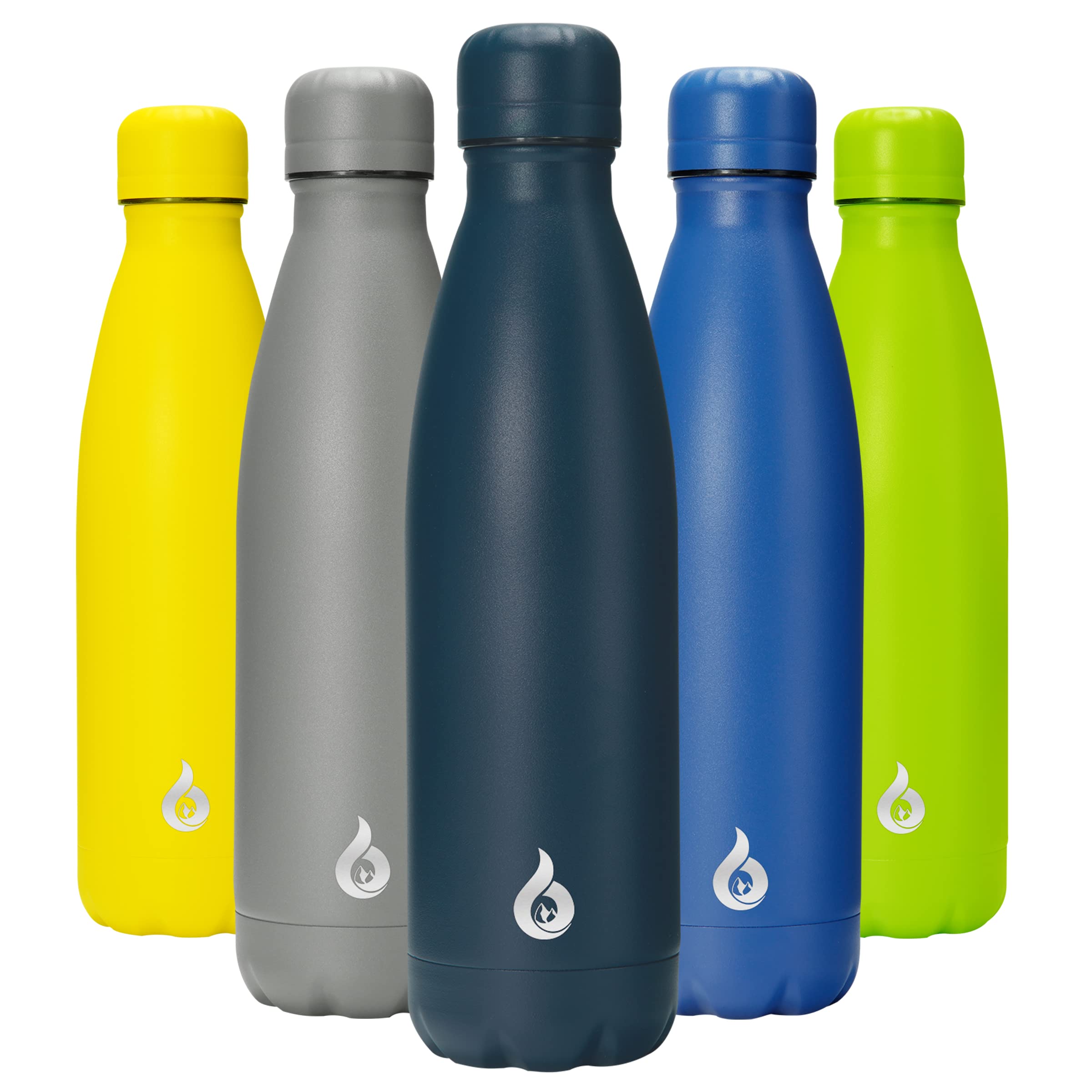 Bjpkpk Insulated Water Bottle 17Oz Stainless Steel Kids Water Bottles Dishwasher Safe Sports Water Bottles-Navy Blue