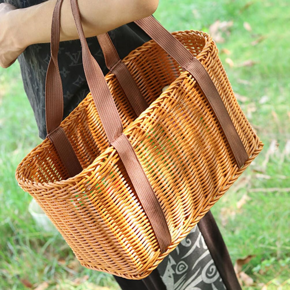 Farmhouse Food Storage Basket Market Basket With Handle Woven African Basket Grocery Shopping Bag Fruit Vegetables Basket Sundri
