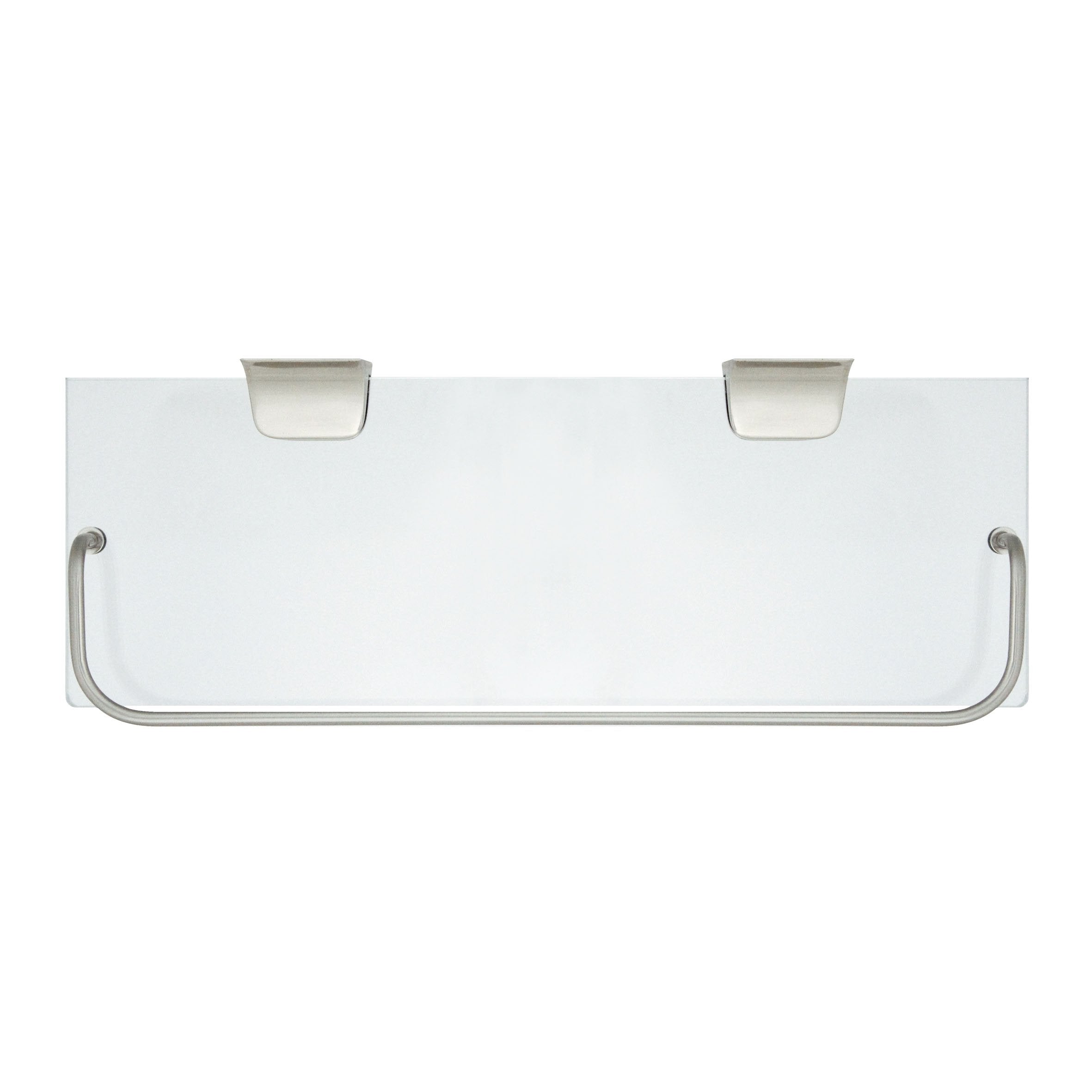 Modona Glass Wall Shelf With Rail - Polished Chrome - 5 Year Warrantee