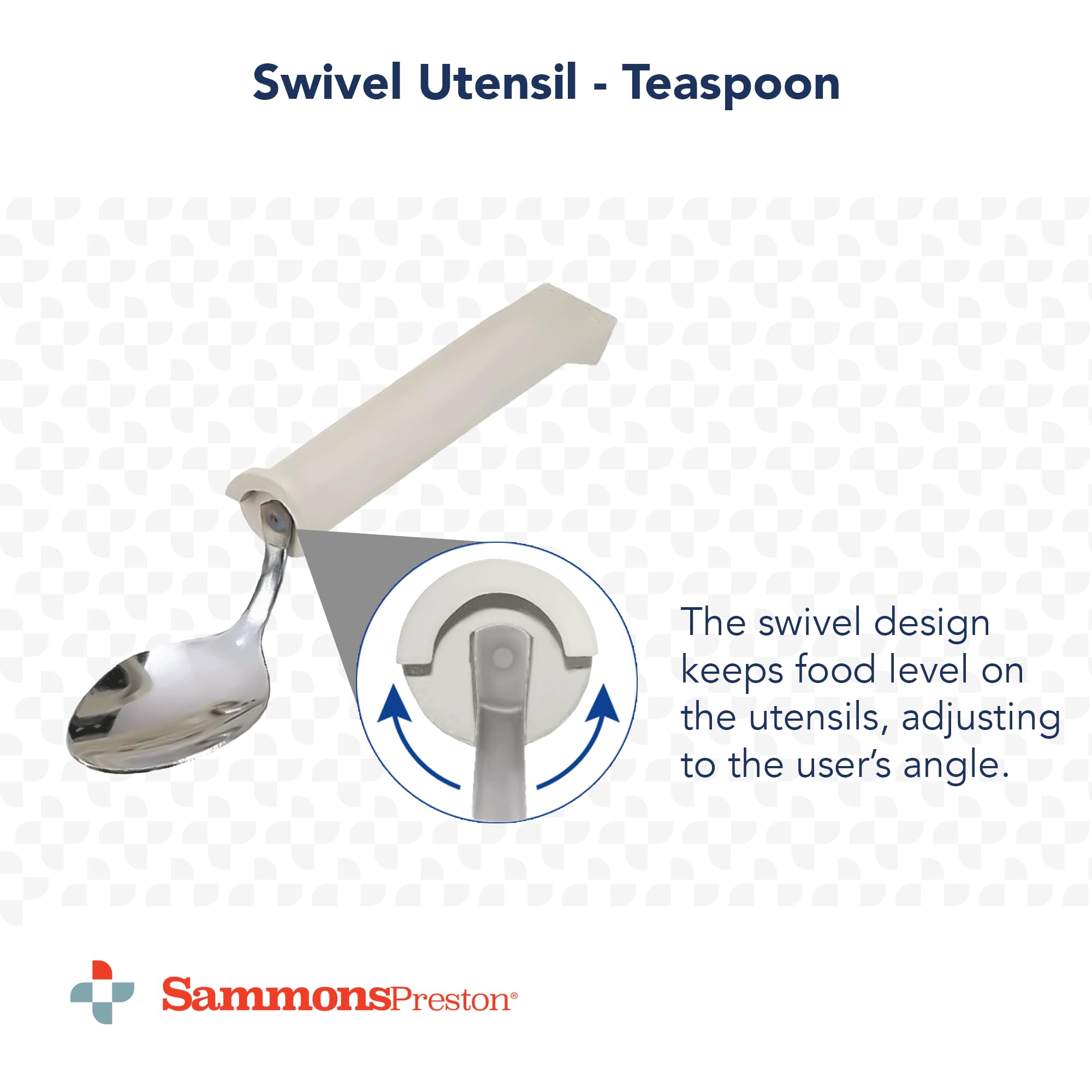 Sammons Preston Plastic Handle Swivel Teaspoon  Adaptive Utensils  6'' Long