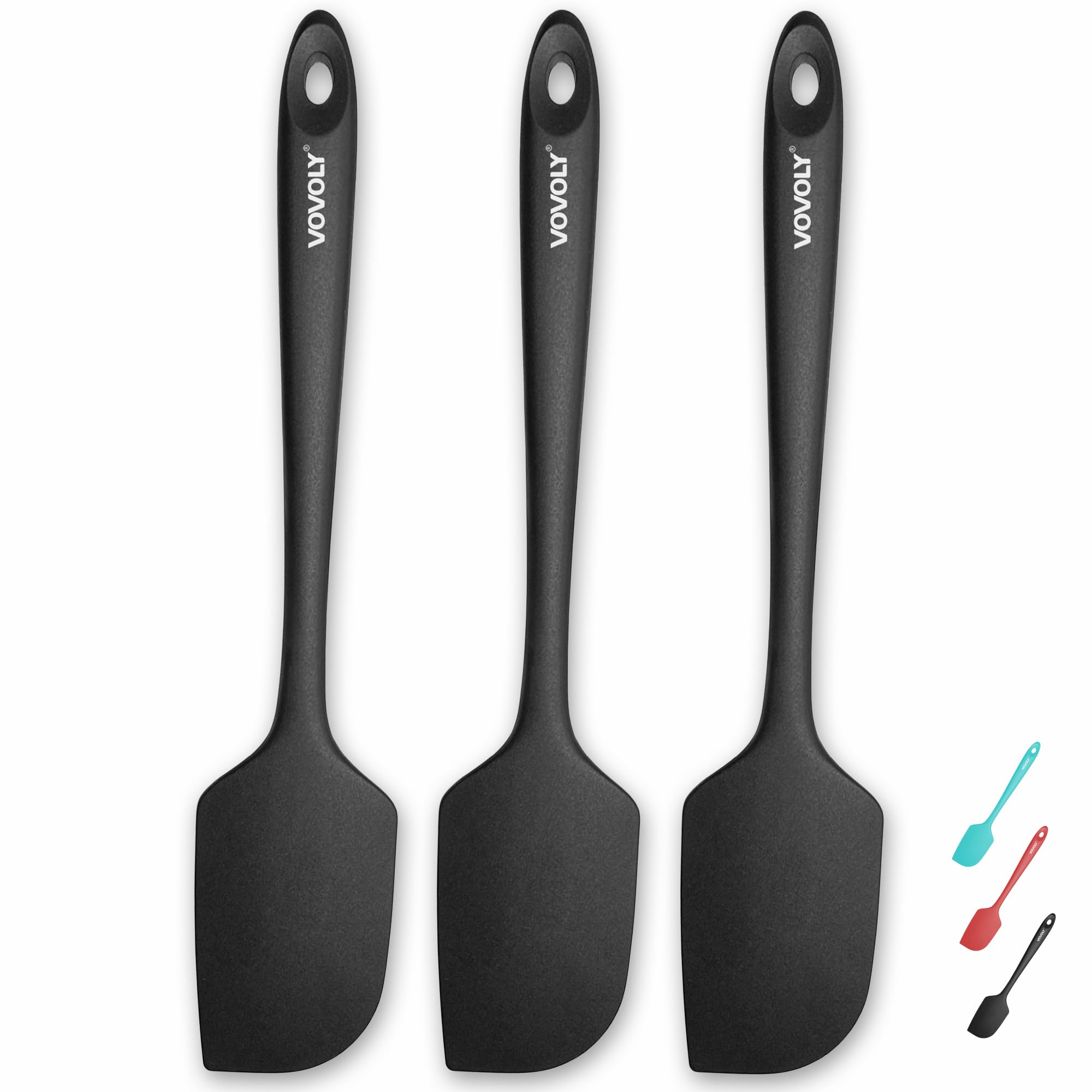 3 Pack Large Silicone Spatula For Kitchen,600F Heat Resistant Rubber Spatulas For Baking,Cooking, Scraping,And Mixing,Non Stick