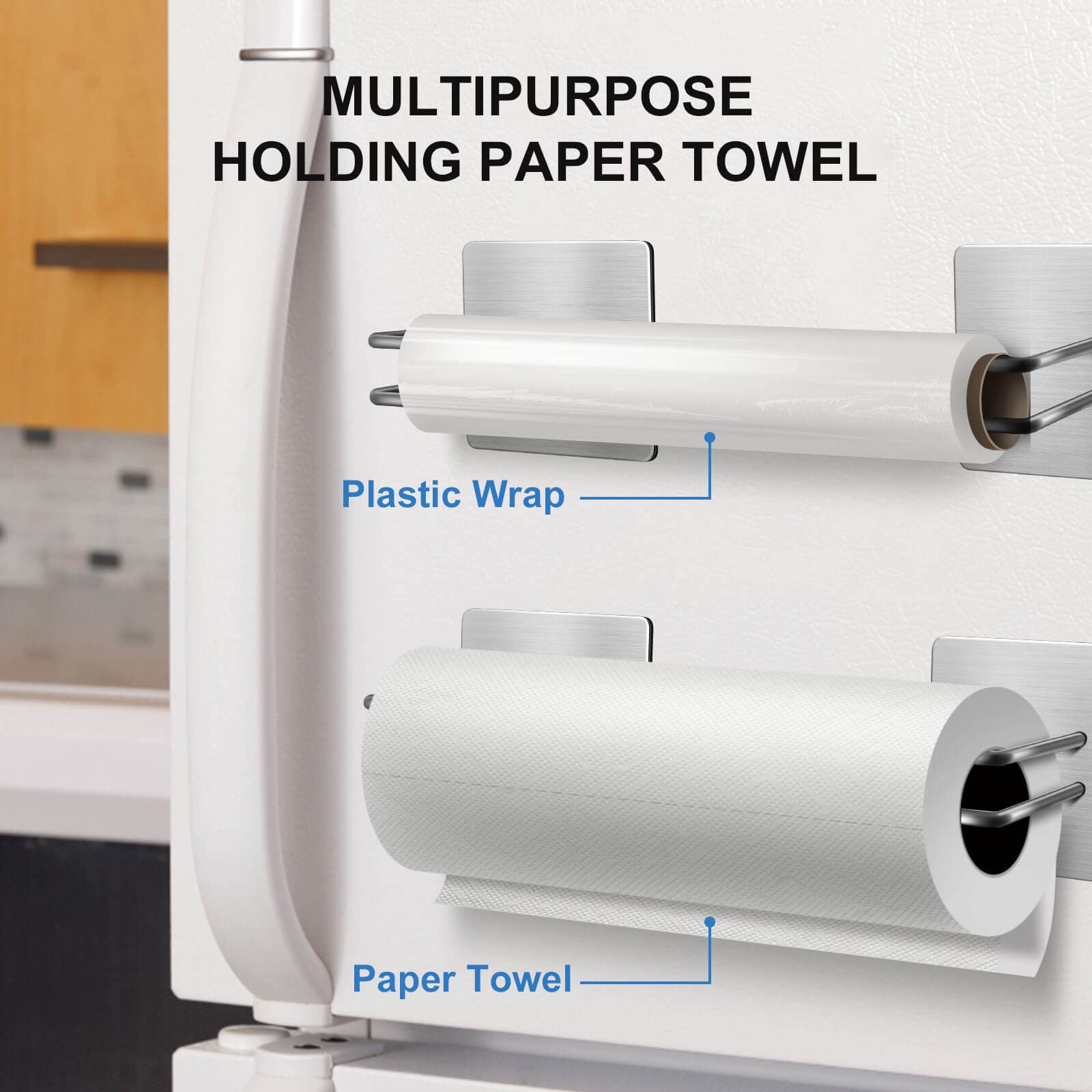 Magnetic Paper Towel Holder Upgraded Version, Strong Magnets Rv Paper Towel Holder Wall Mount For Refrigerator & Grill, Pegboard