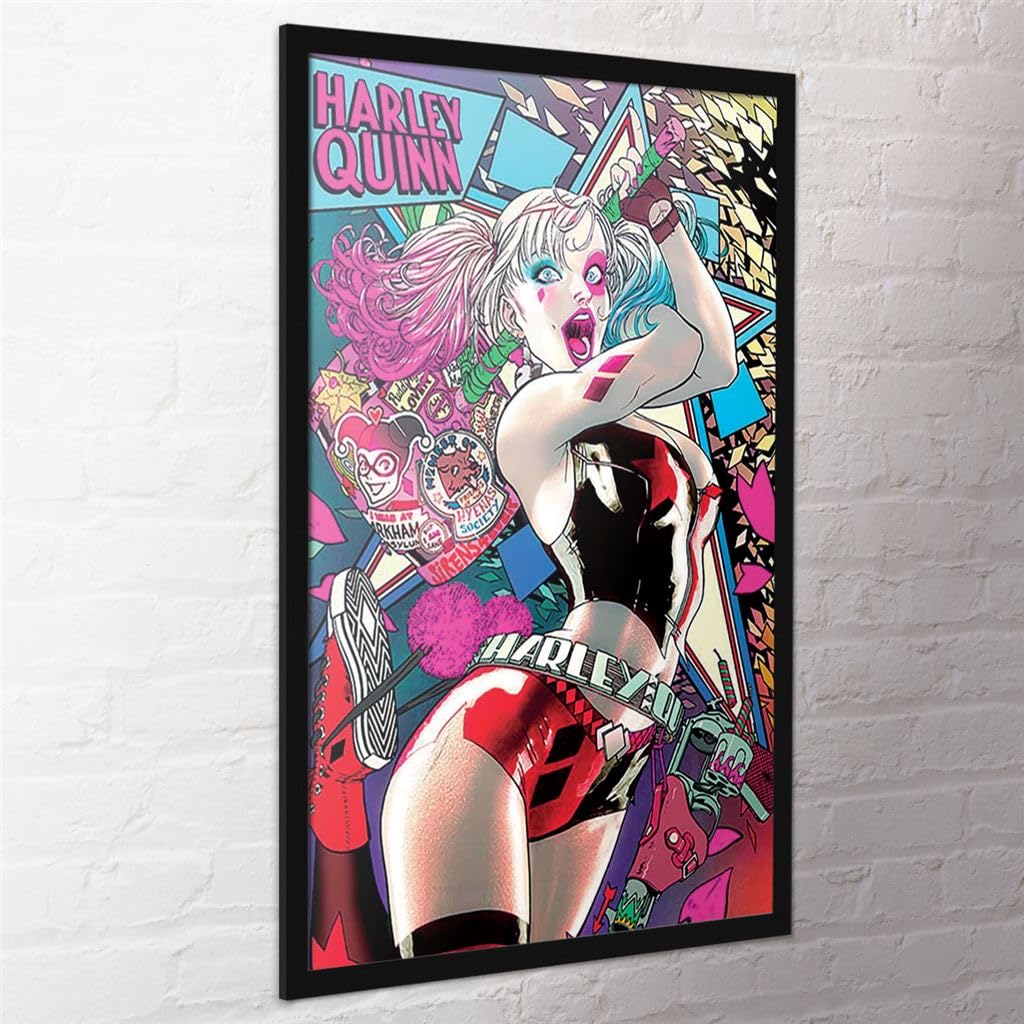 Pyramid International Batman (Harley Quinn Neon) -Maxi Poster 61 X 91.5Cm, Plastic/Glass, Multi-Colour, 61 X 91.5 X 1.3 Cm