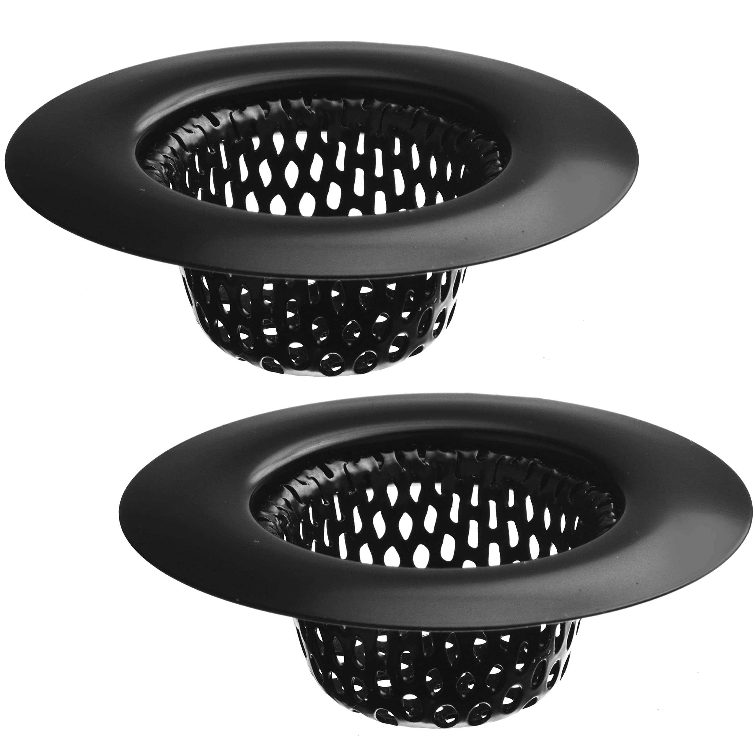 2 Pack - 2.25'' Top / 1'' Basket- Black Sink Strainer Bathroom Sink, Utility, Slop, Laundry, Rv And Lavatory Sink Drain Strainer