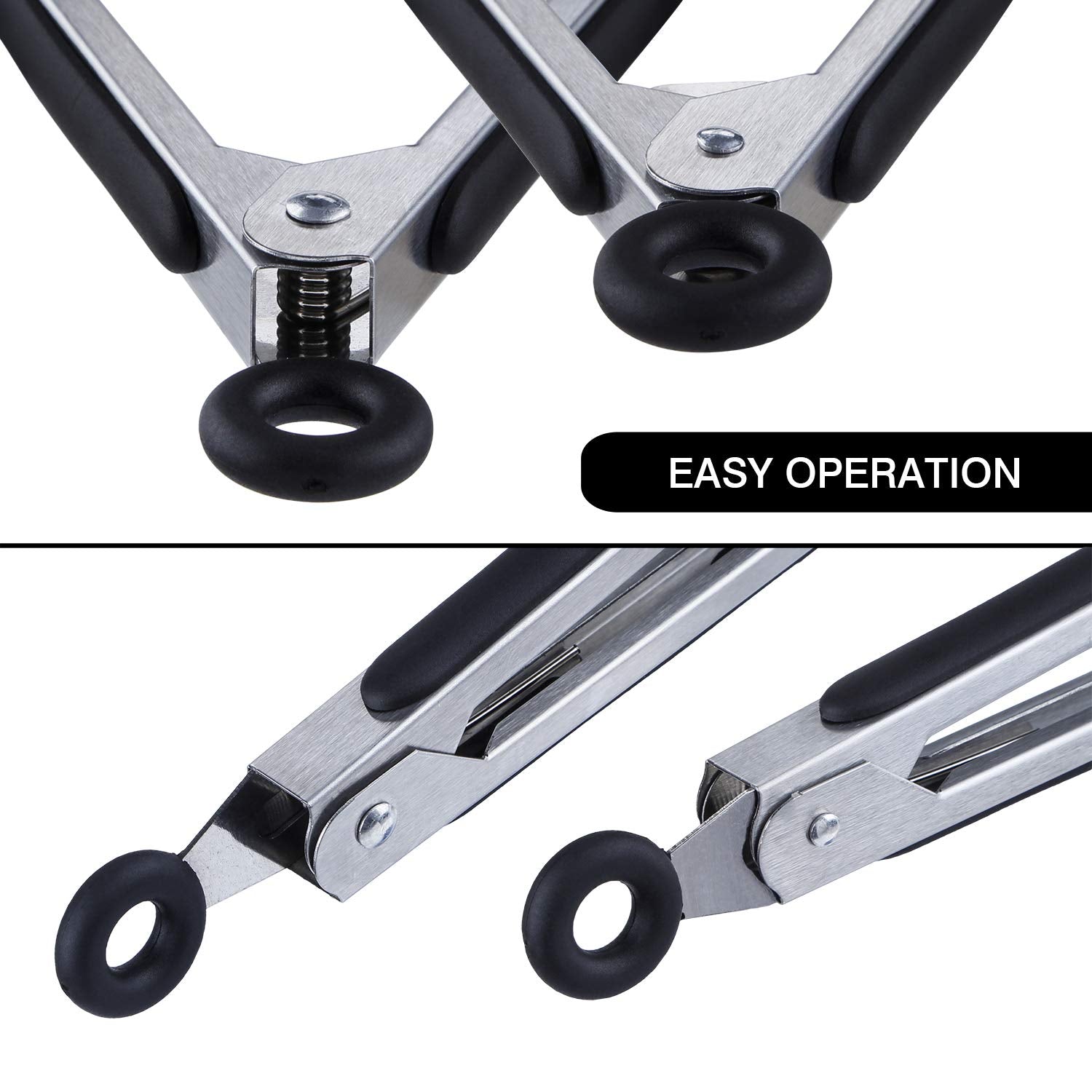 7 Inch Cooking Tongs, Msy Bigsunny Set Of 3 Mini Kitchen Tongs Silicone Serving Tongs With Silicone Tips For Foodgrill, Salad, B