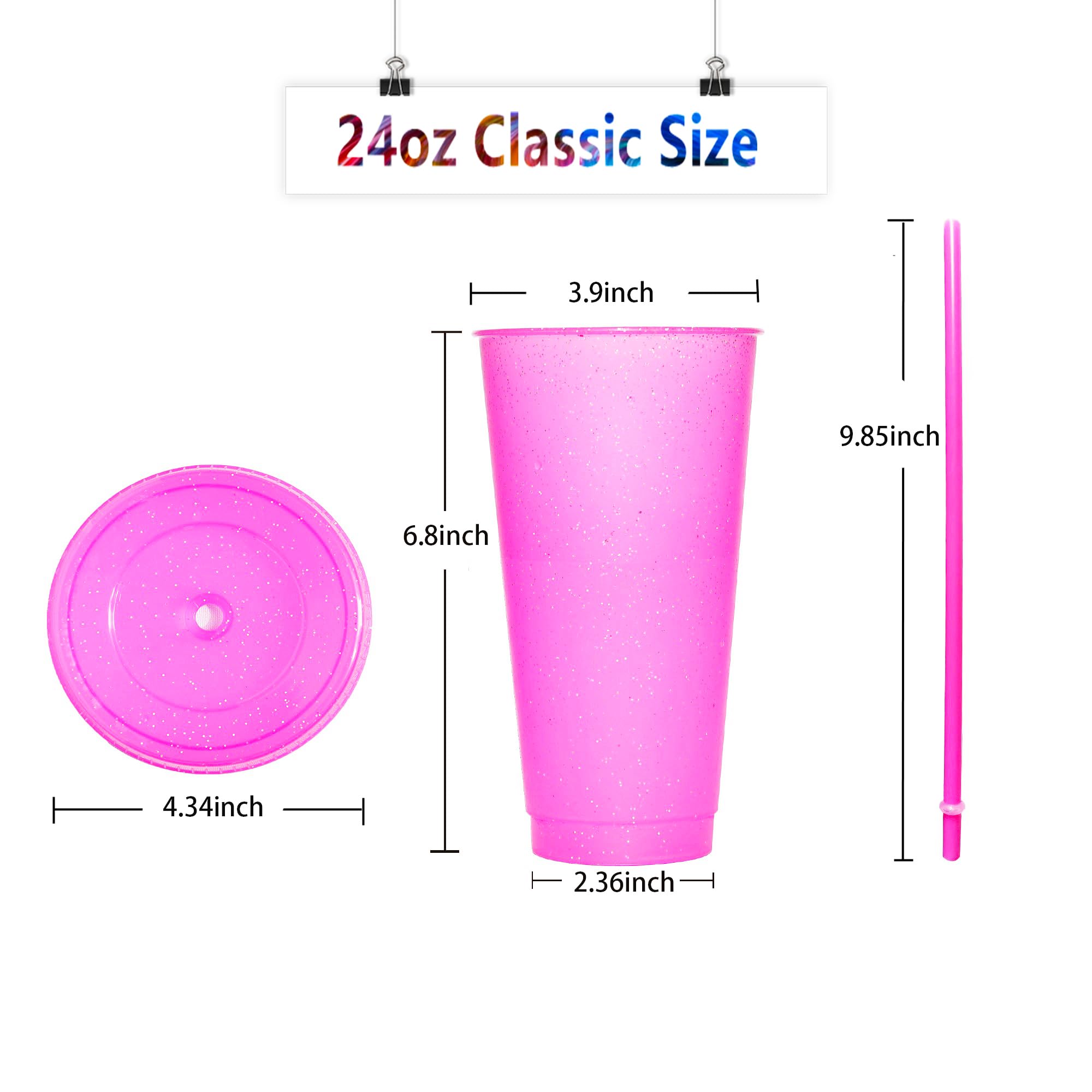 Suertestarry 24Oz Tumblers With Lids And Straws Bulk,Water Bottle Iced Coffee Travel Cup Cold Drink Cup Smoothie Cup,Reusable Pl