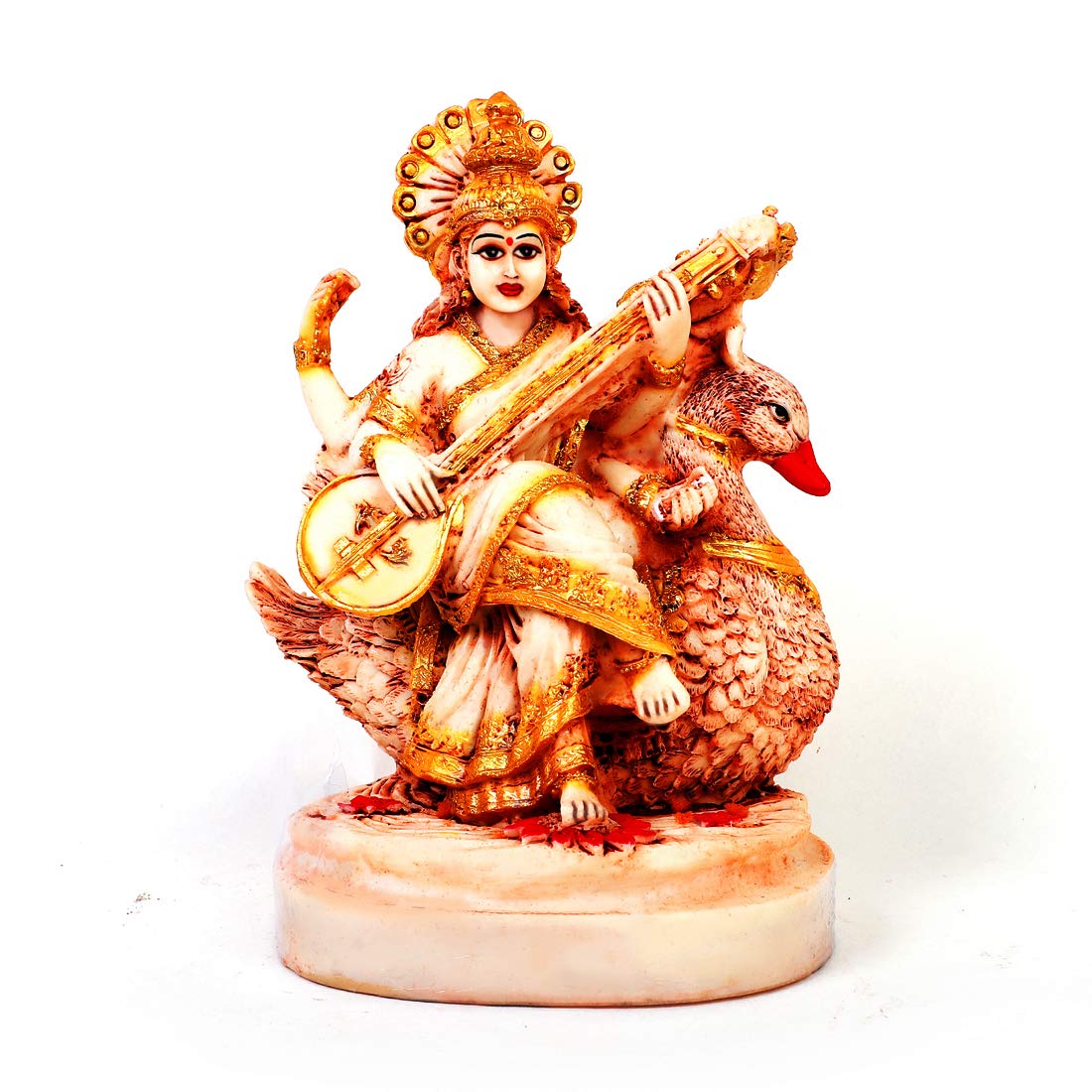 Buji Craft Saraswati Mata Ki Murti Idol Statue Showpiece Figurine For Pooja