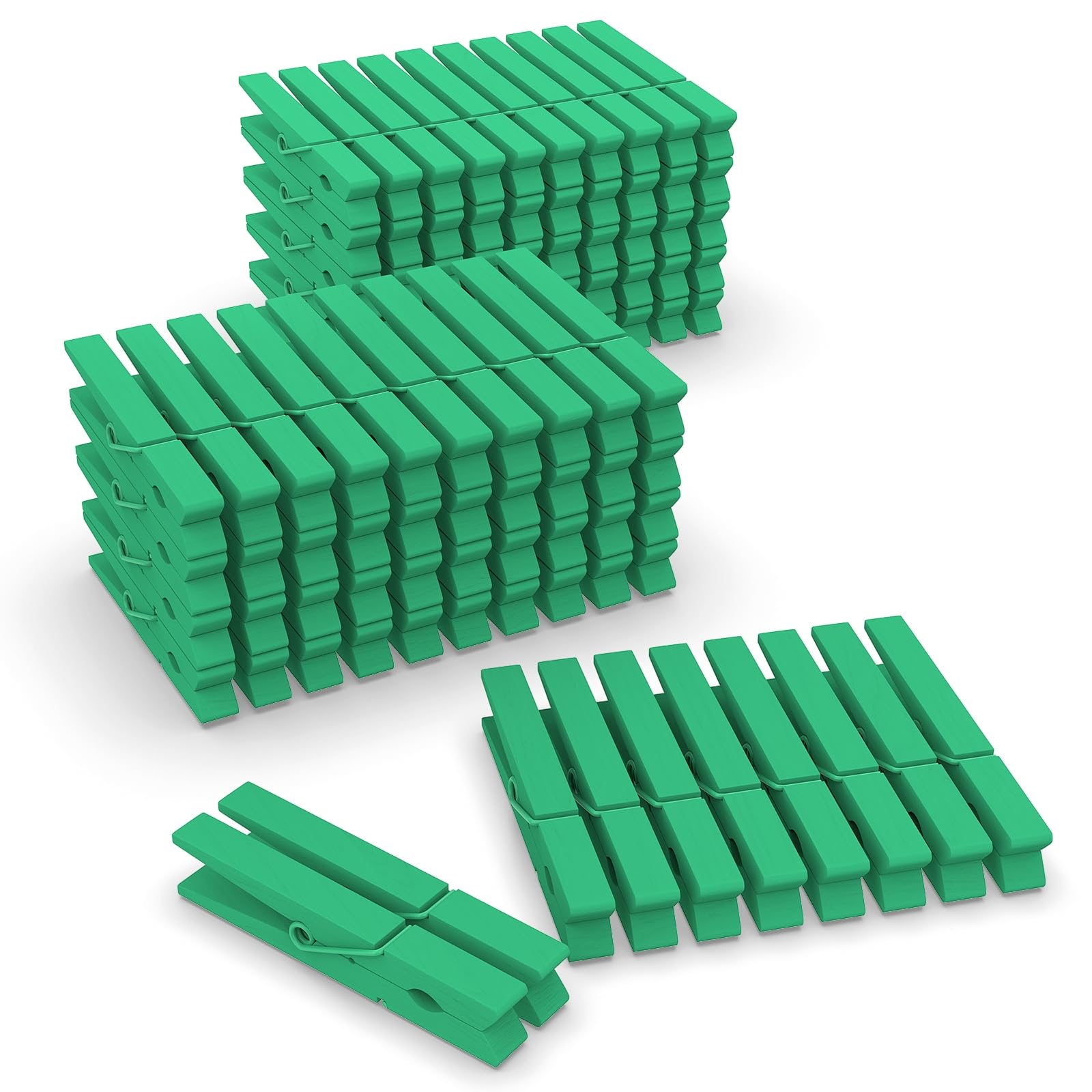 100 Pack Clothes Pins Wooden Heavy Duty, 2.9 Inch Clothespins Wood, Colorful Clothing Pins For Crafts Classroom Decorations Hang