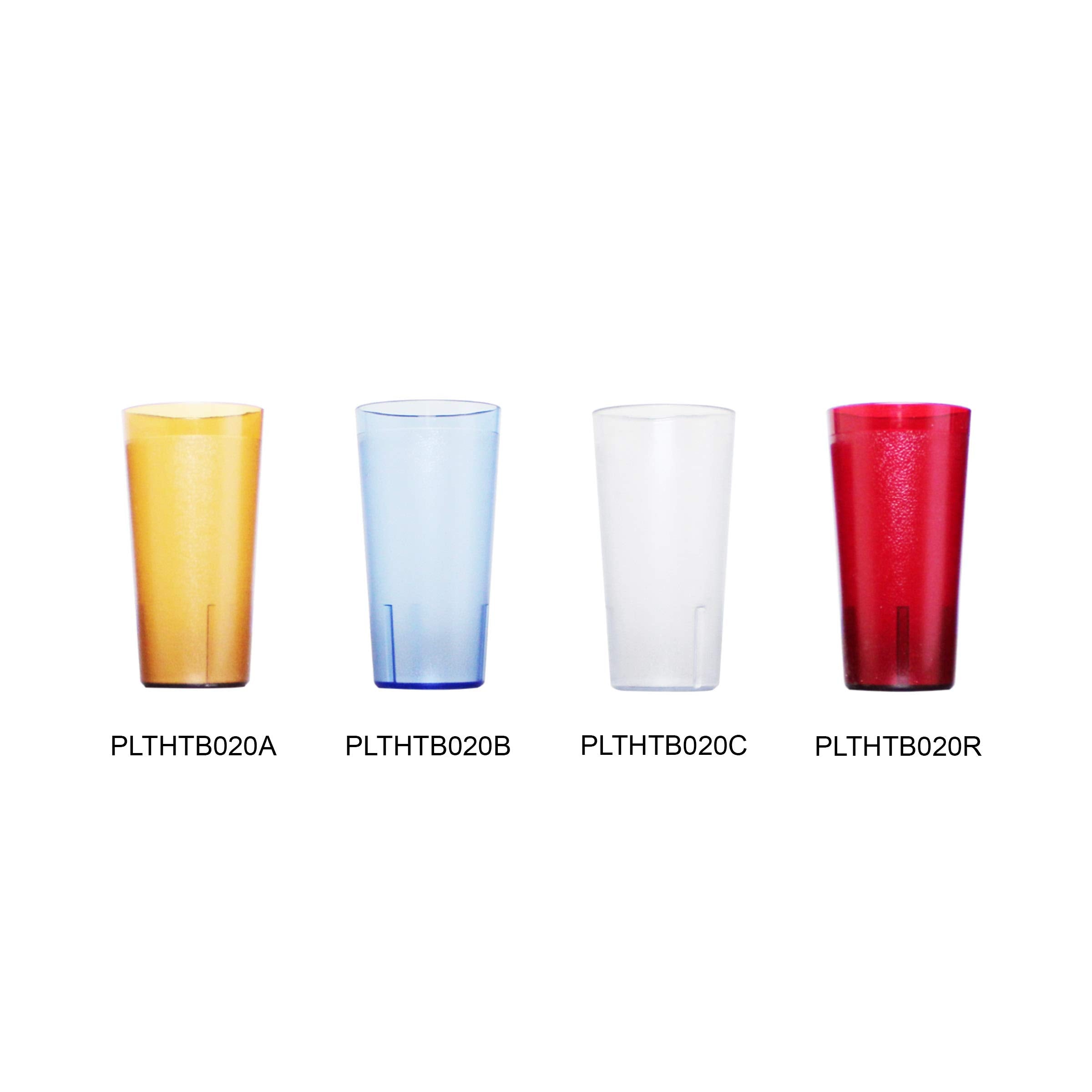New, 20 Oz. Restaurant Tumbler Beverage Cup, Stackable Cups, Break-Resistant Commmerical Plastic, Set Of 6 - Ruby Red