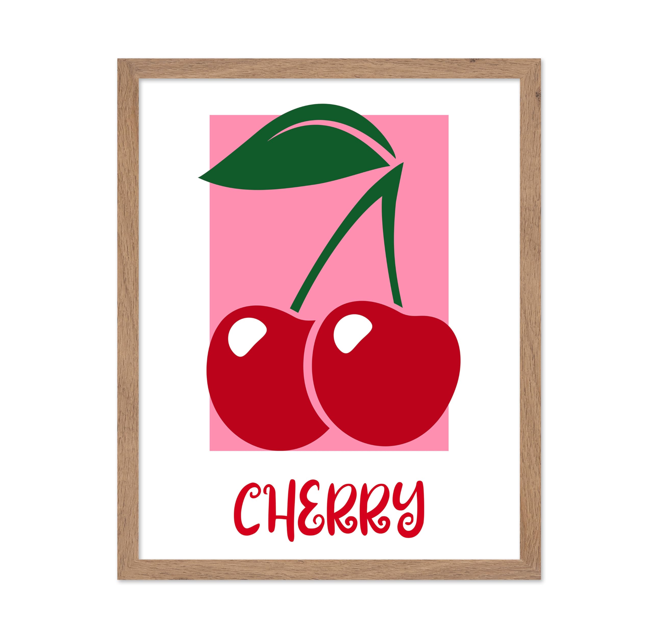 Poster Master Cherry Poster - Red Cherries Print - Food & Drink Art - Gift for Him, Her, Baker, Pastry Chef - Perfect Wall Decor