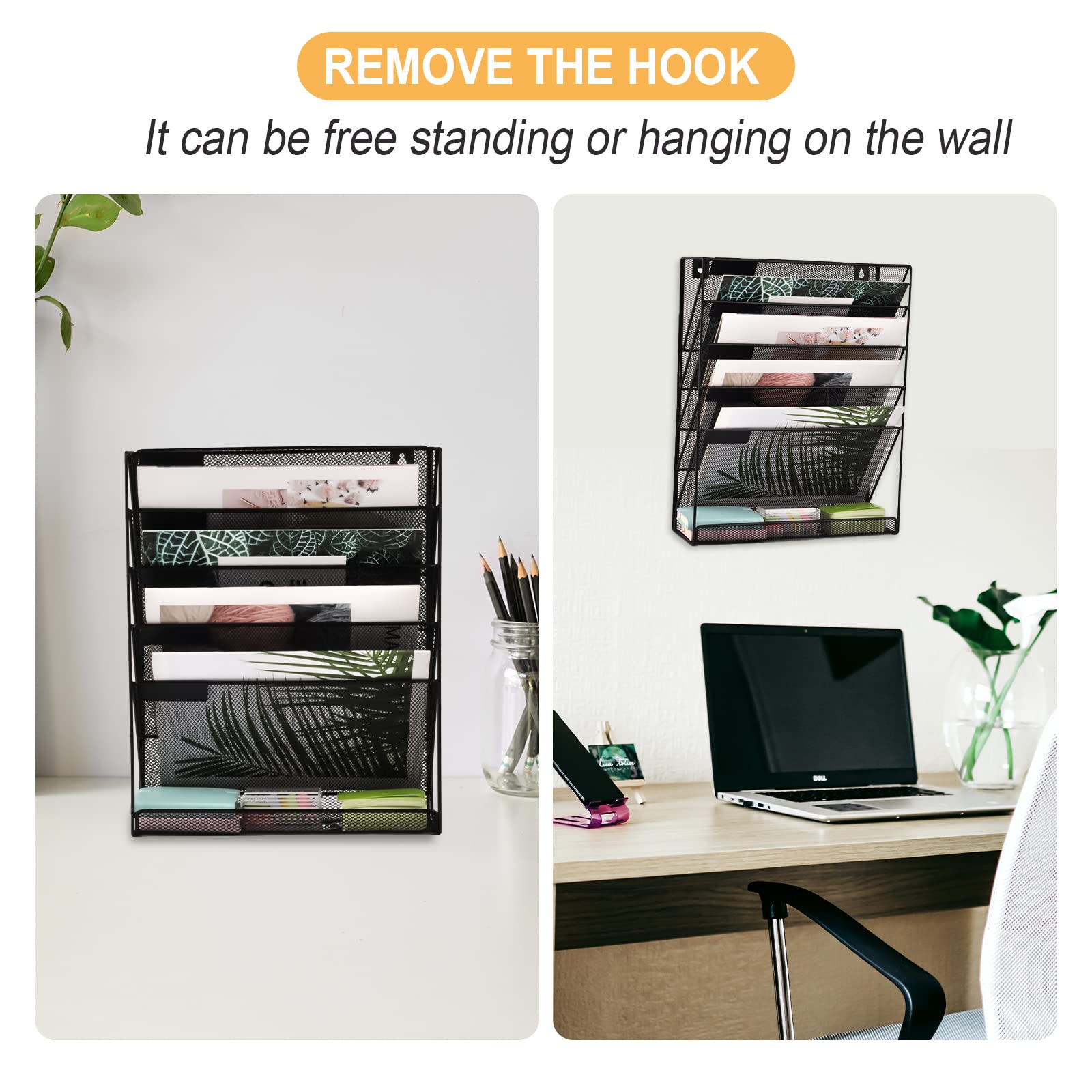 Easepres Hanging Organizer Cubicle File Holder - Wall Mount Storage, Office Cubical Accessories