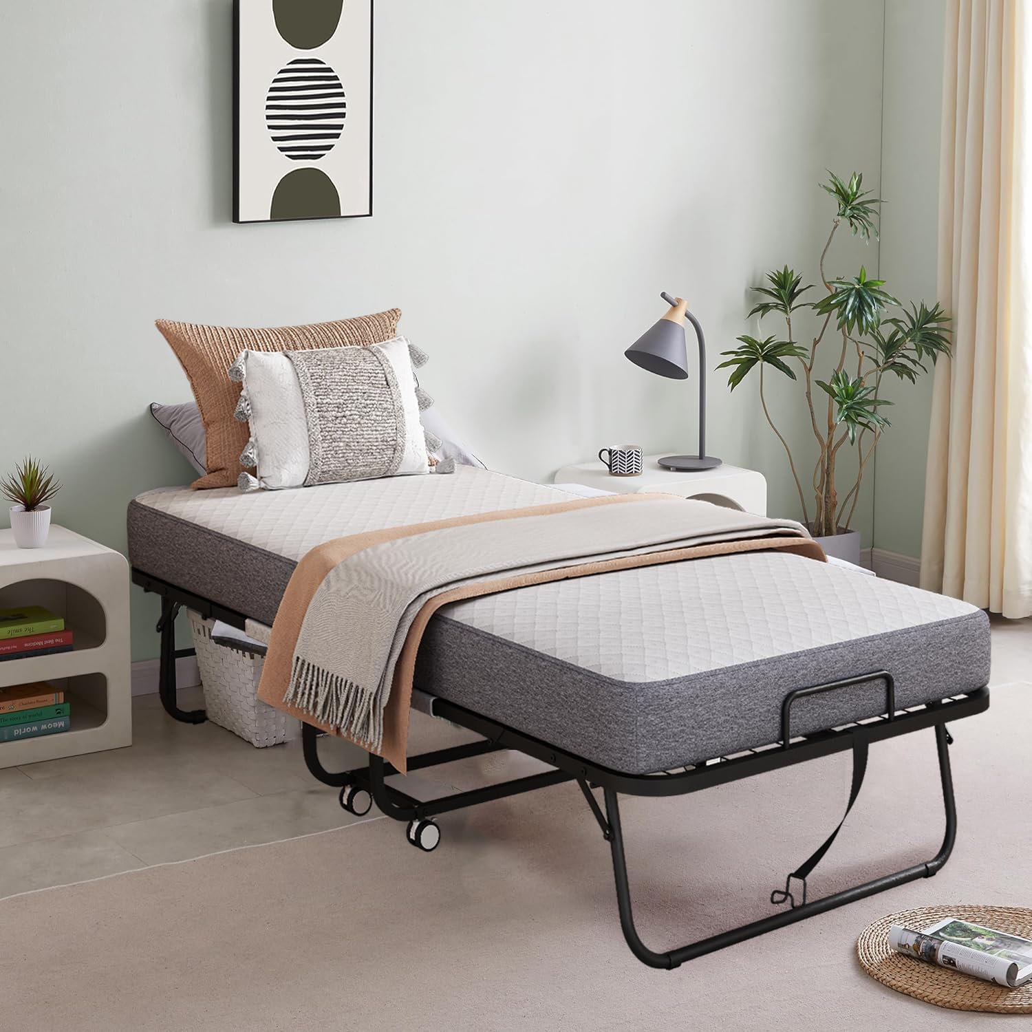 Espsilto Twin Size Folding Bed With Mattress For Adult