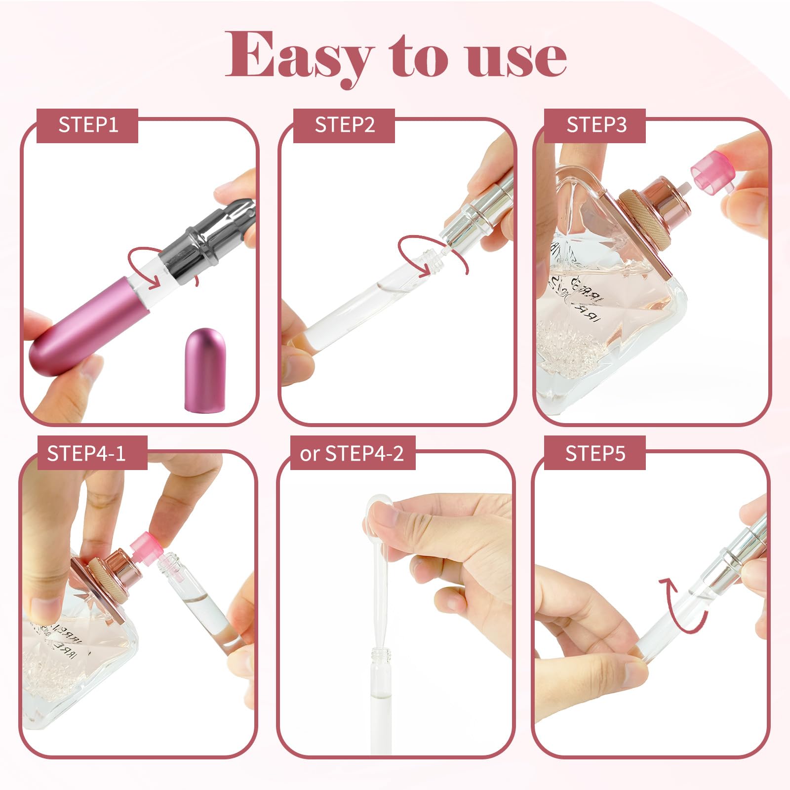Obsgumu 4Pcs Mini Perfume Travel Bottle, Perfume Atomiser Refillable, 5Ml Spray Bottles, Portable For Travel Holiday Women Man