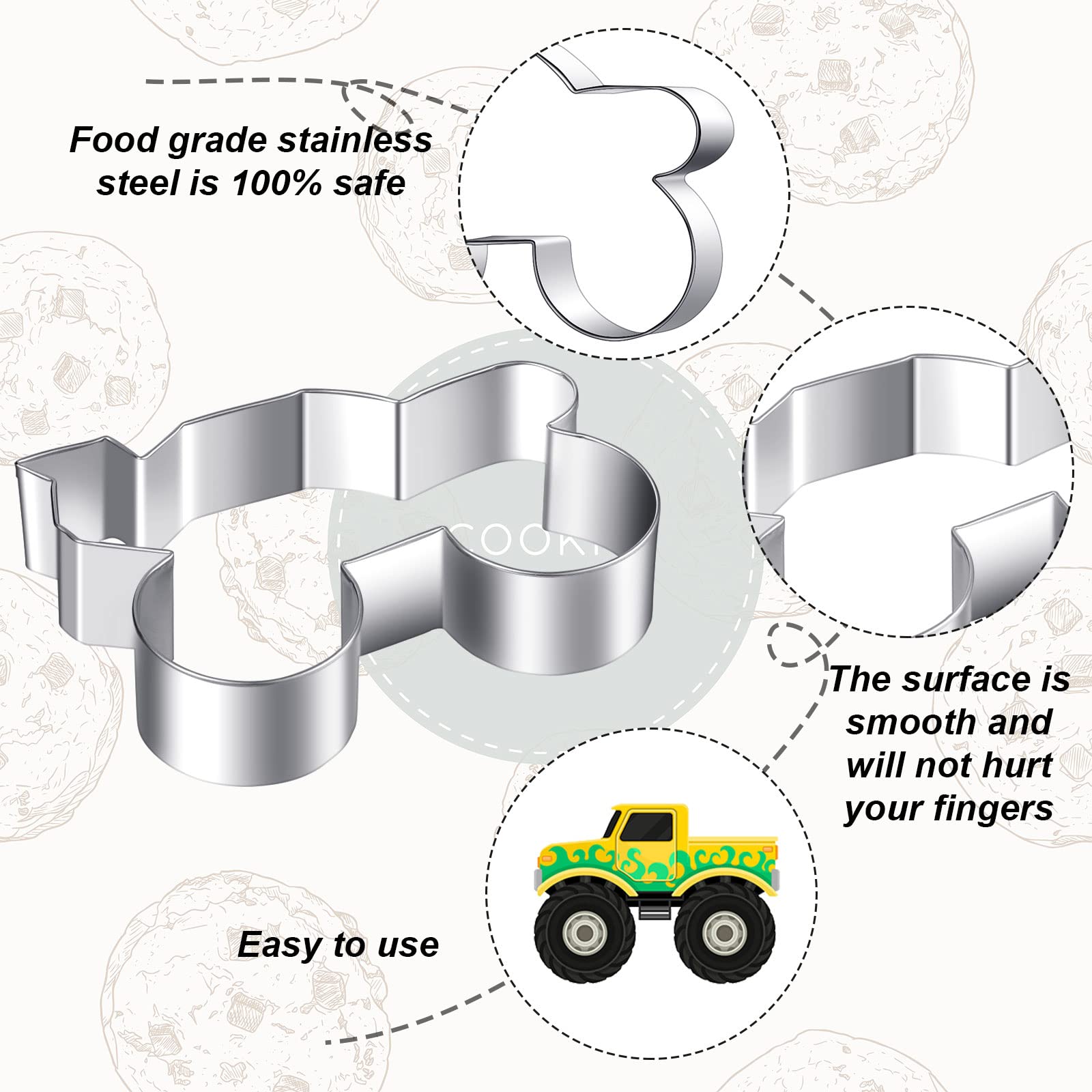 6 Pieces Truck Cookie Cutters Truck Party Favors Vintage Cookie Cutter Truck Metal Cookie Mould Kids Birthday Game Gift For Home