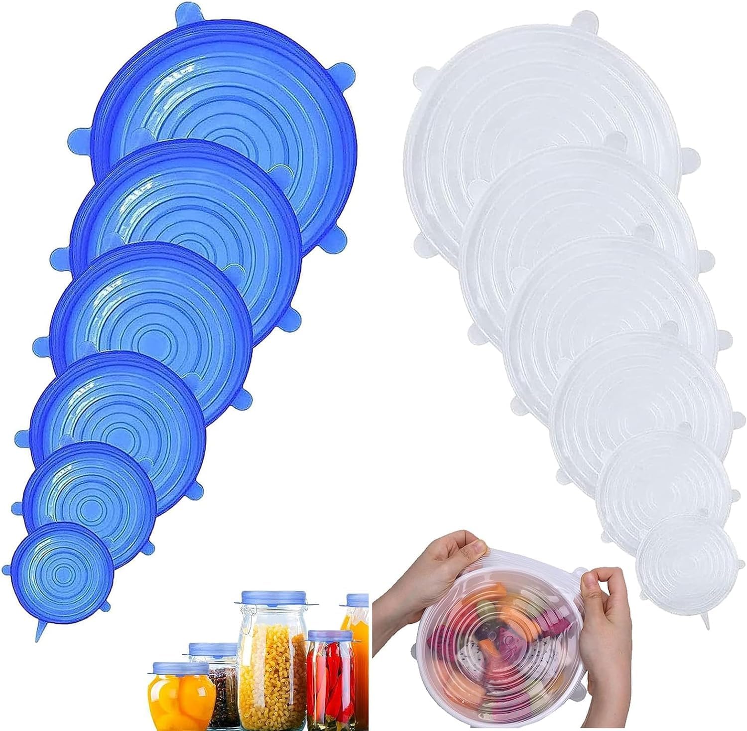 PRAMANTA Flexible Silicon Stretch Lids Round Shap 6 Different Sizes