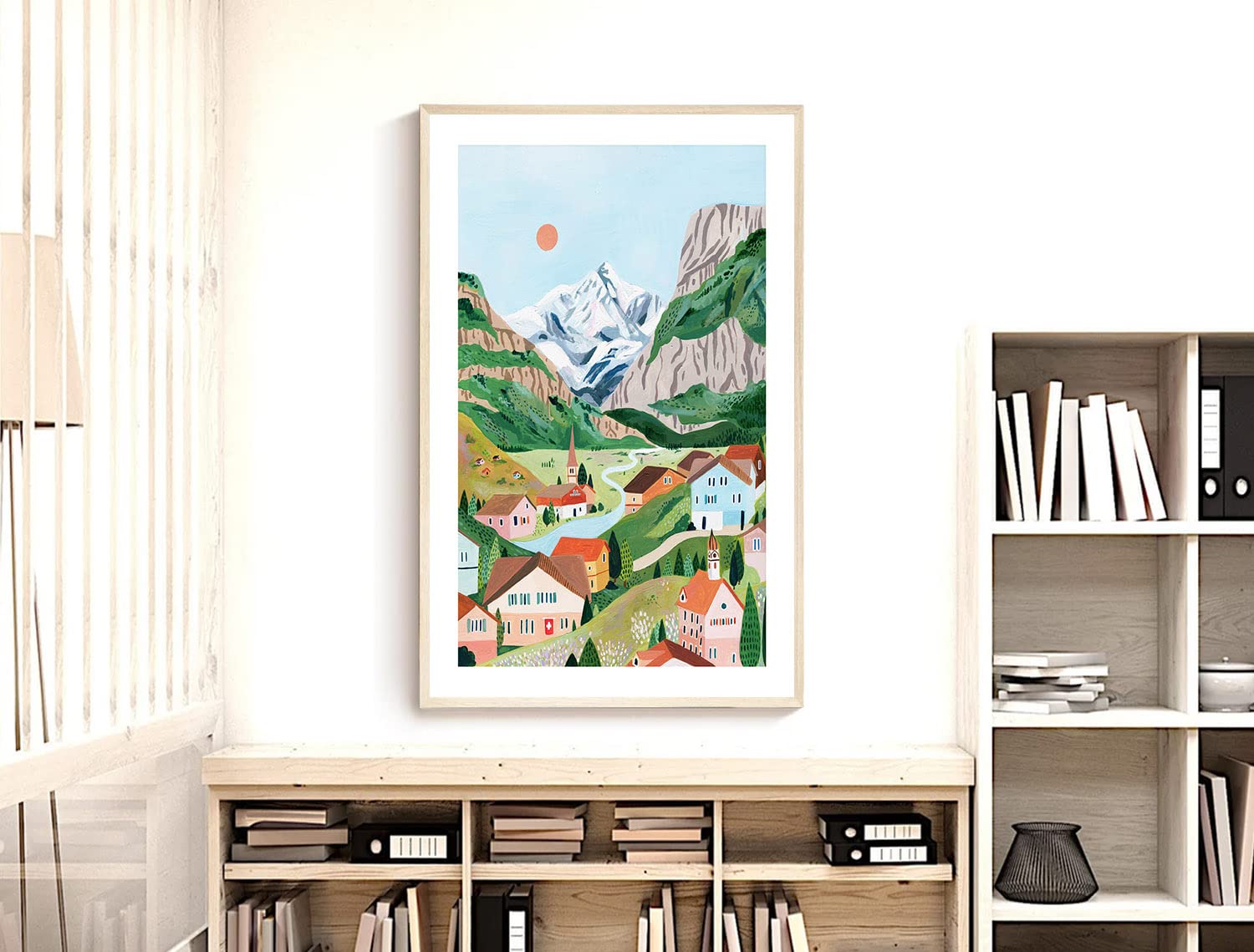 Nationcog Switzerland Art Print, Mountain Wall Art, Swiss Alps Poster, Grindelwald Print, Lauterbrunnen, Travel Poster, Travel G