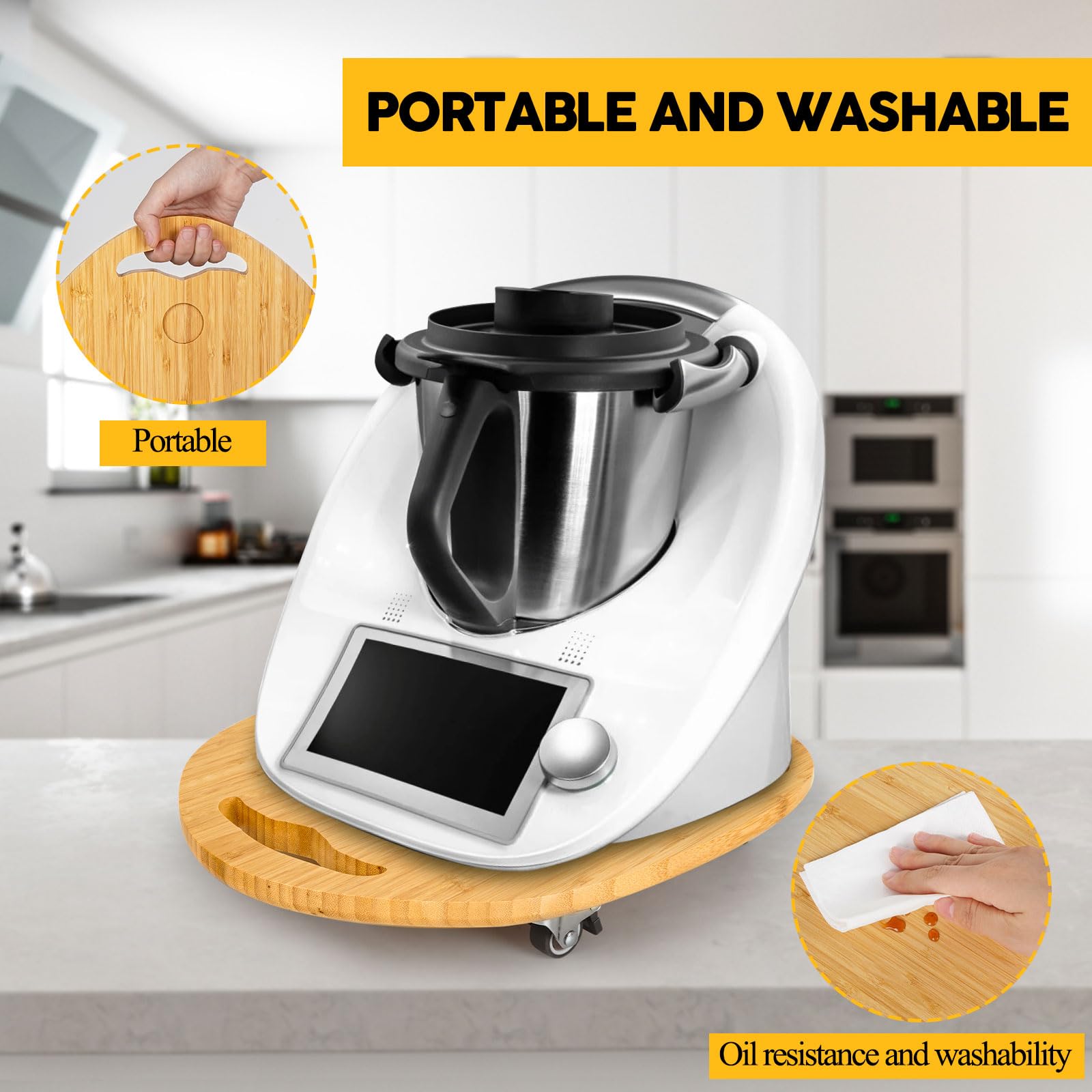 Elegant Sliding Tray For Thermomix Tm5 Tm6, Base For Thermomix - Sturdy, Slides Easily From Under The Cabinet, Rolling Appliance