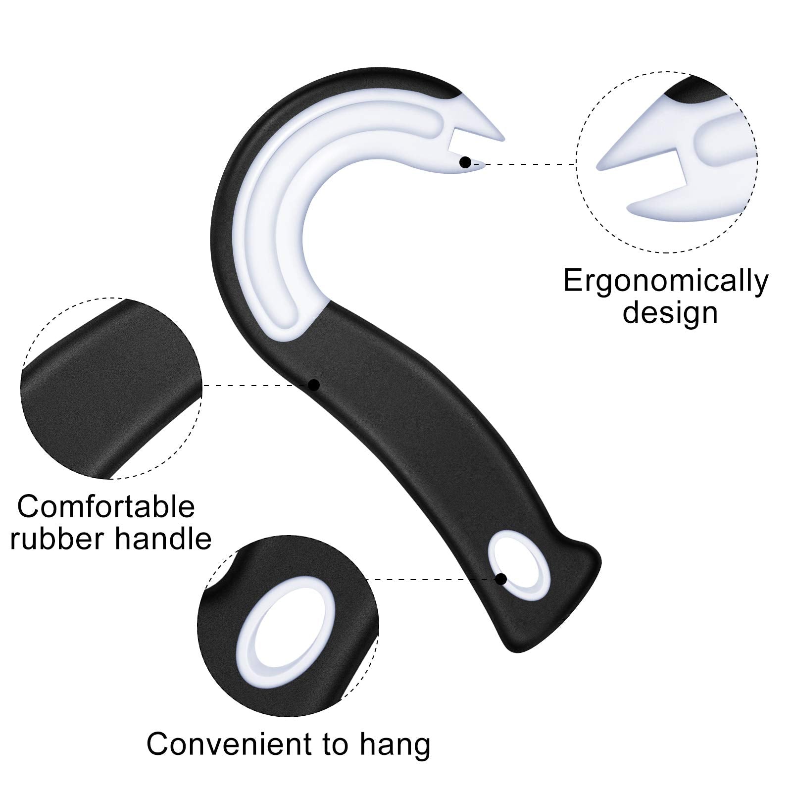 Mudder Easy Grip Can Opener - 2 Pieces, Rubber, 5.9x3.5 inches, Black and White, Model Mudder-Opener-1136