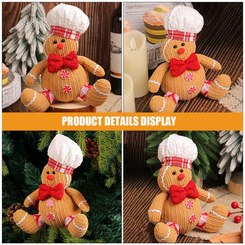 STOBAZA Hanging Gingerbread Man Ornament Unique Xmas Tree Decoration Creative Chef Hat Design and Sturdy Gingerbread Pendant for