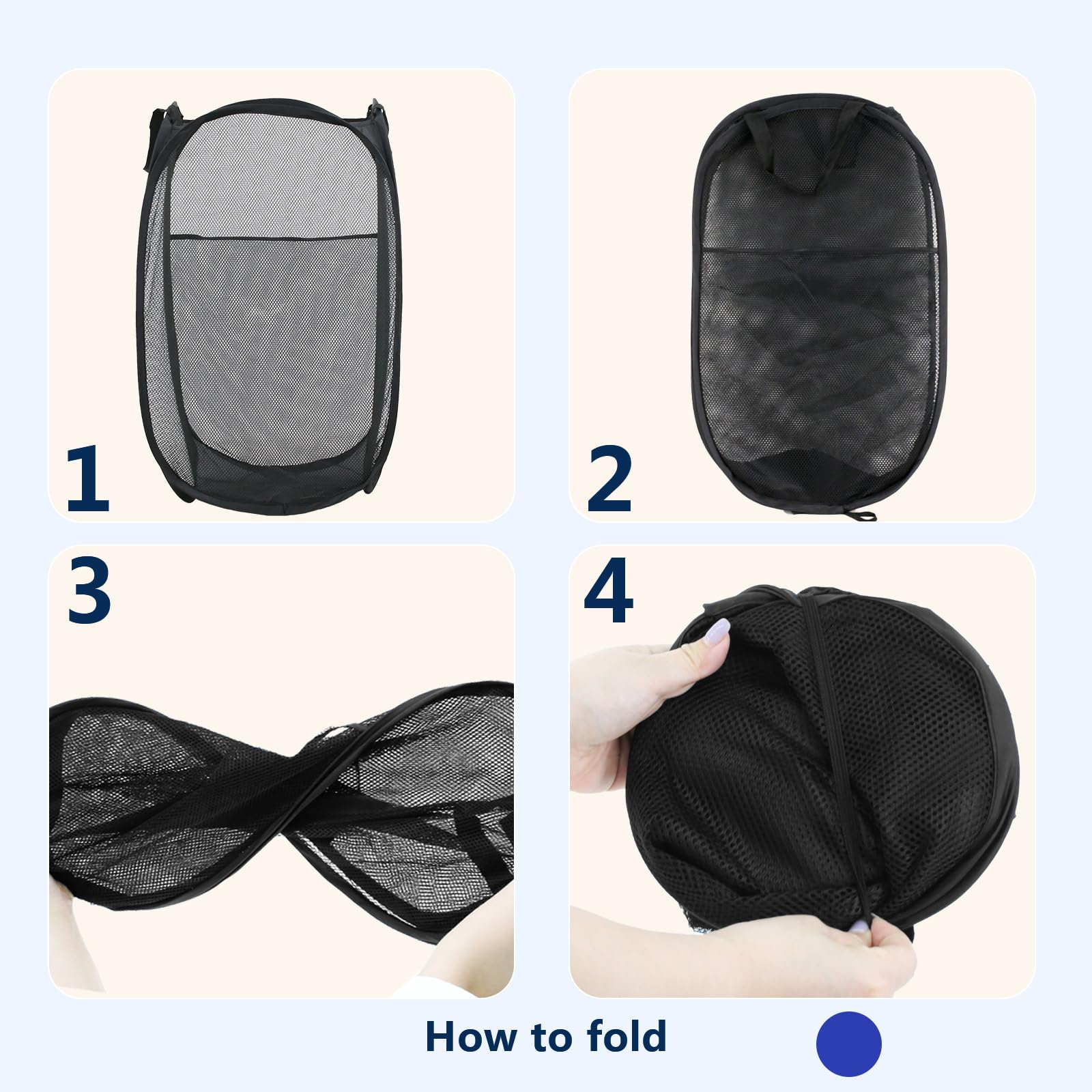 Lxlovesm Pop Up Hamper, Mesh Popup Laundry Hamper, Clothes Basket, Collapsible Hamper For Laundry, Hamper For Travel And Storage