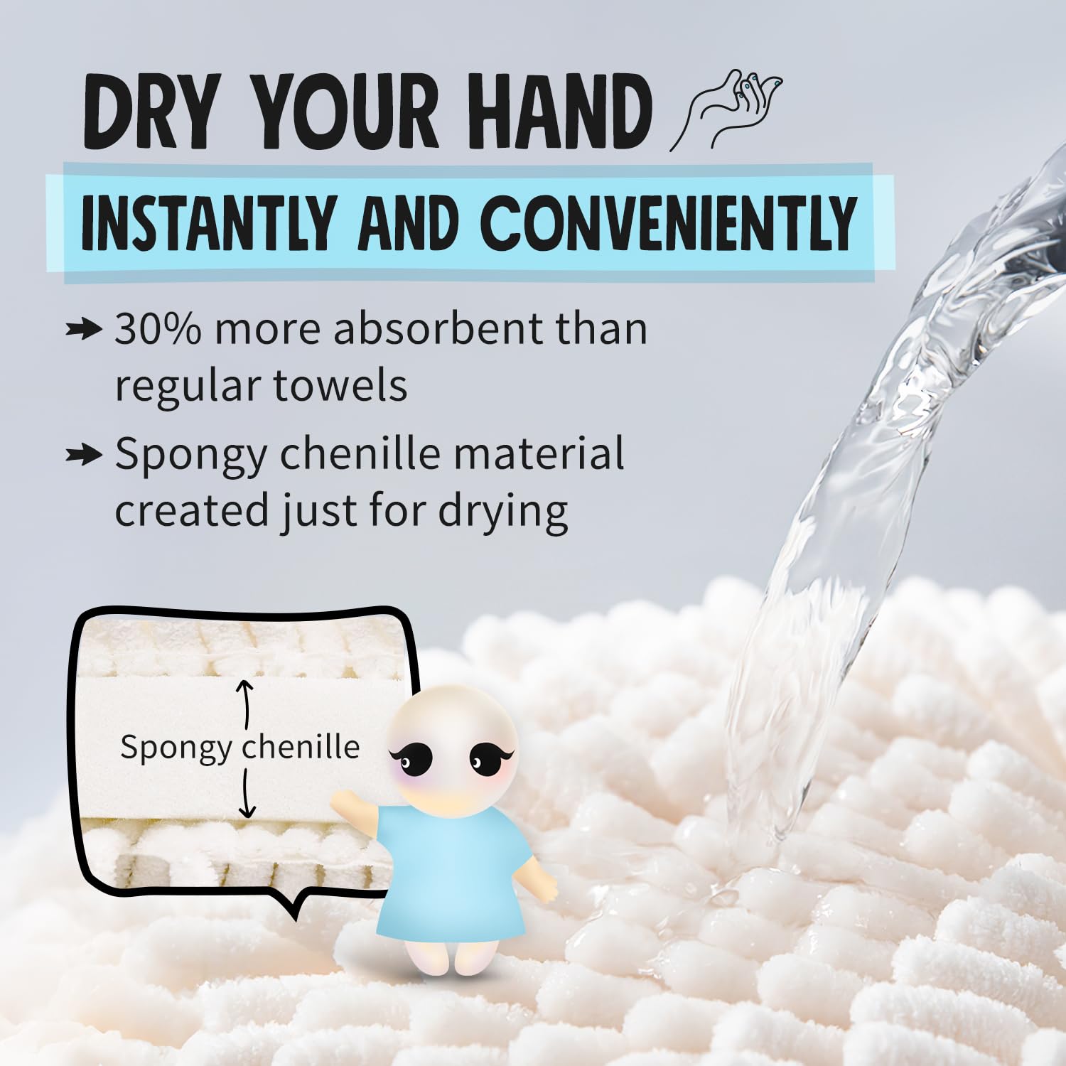 Sophie & Panda Fuzzy Ball Hand Towels (Set Of 2) - Dry Your Hands Conveniently With This Creative Hand Towel Hedgehog Decorative
