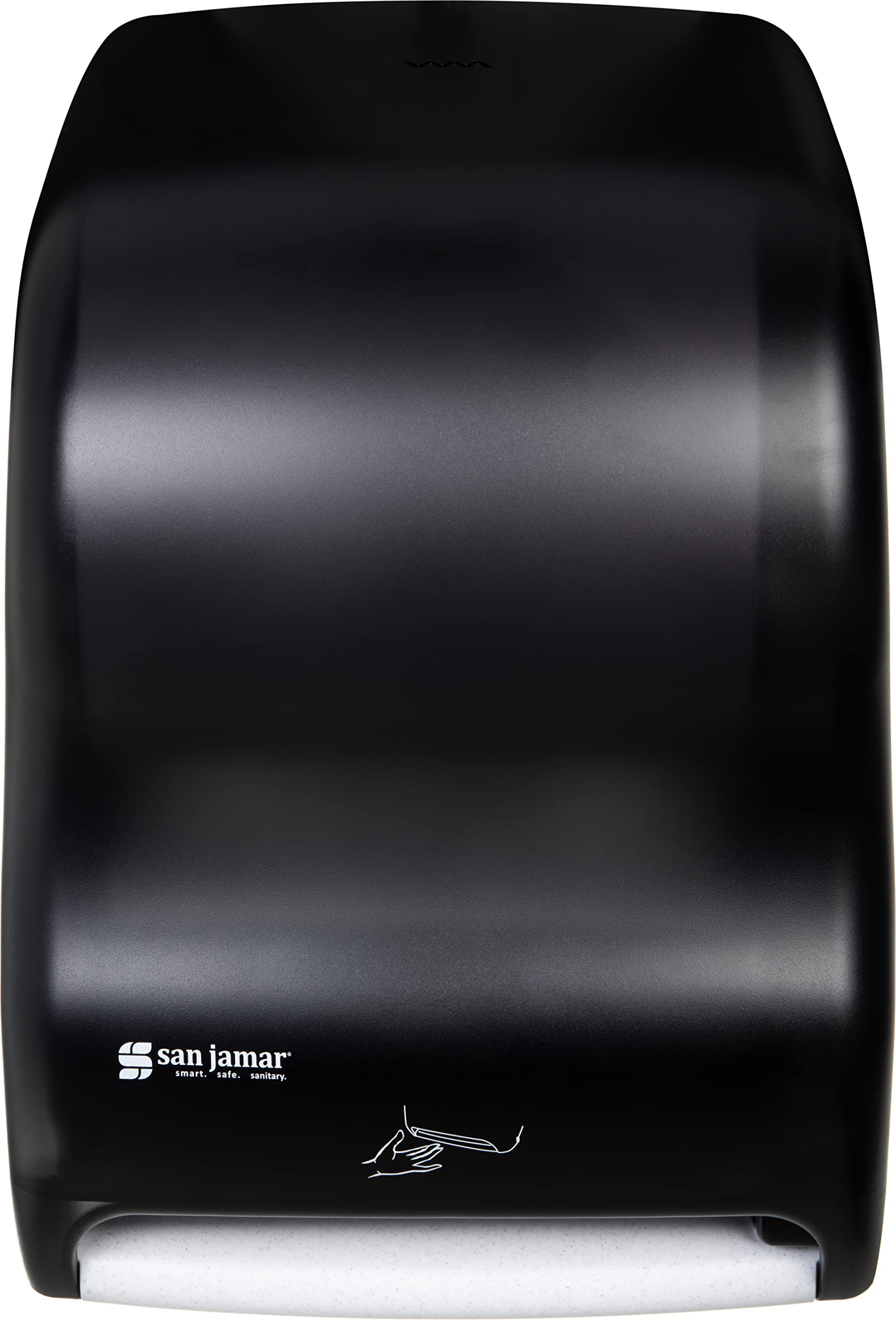 San Jamar ecoLogic Classic Paper Towel Dispenser, Smart System with IQ Sensor, Electronic and Touchless, 1 Count, Pearl Black