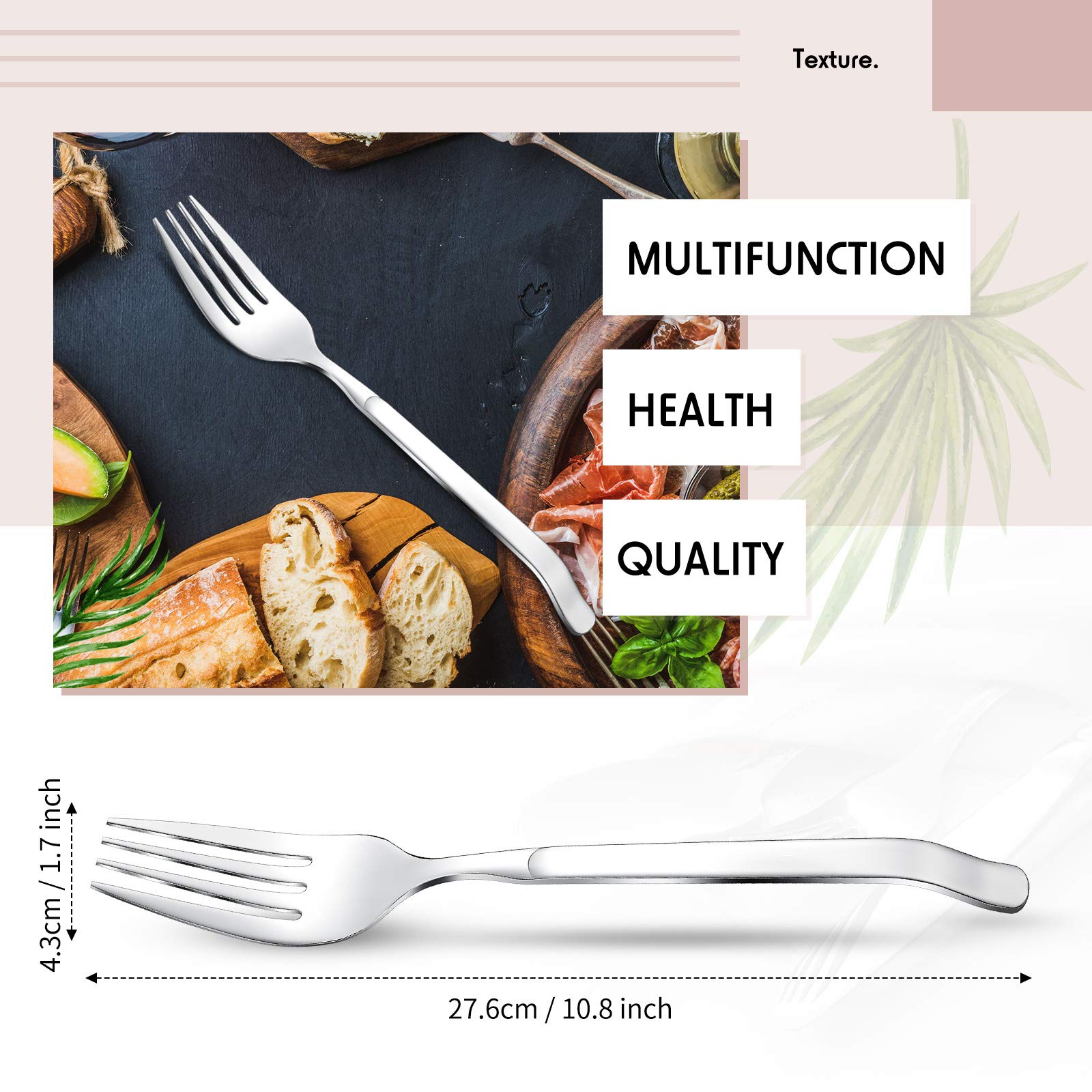 Pastry Fork Jumbo Fork Giant Fork Huge Fork 10.8 Inch Stainless Steel Fork Stirring Fork For Mashing Food, Whisking Eggs, Dishwa