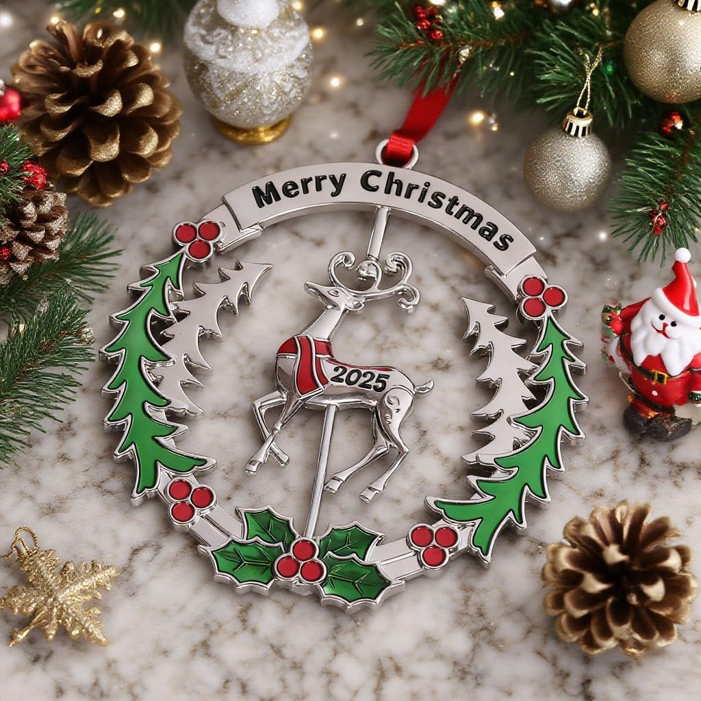 Christmas Ornaments 2025 Matel Christmas Tree Ornaments Dated 2025 Funny Christmas Ornaments Christmas Tree Decoration Hanging O