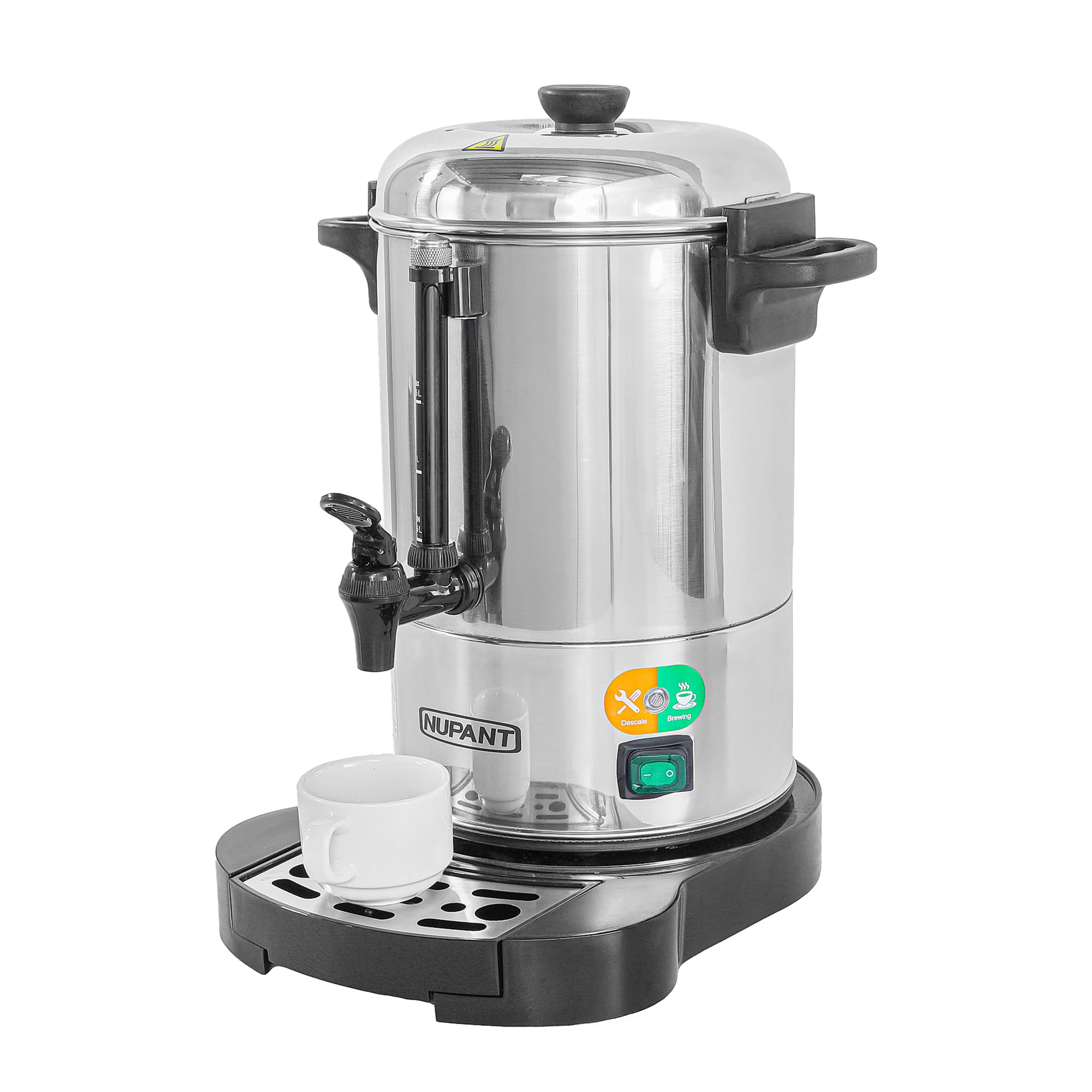 NUPANT Commercial Coffee Urn 30 Cup/4.5L Coffee Dispenser with Upgraded Percolator, 304 Stainless Steel Hot Water Urn Beverage D