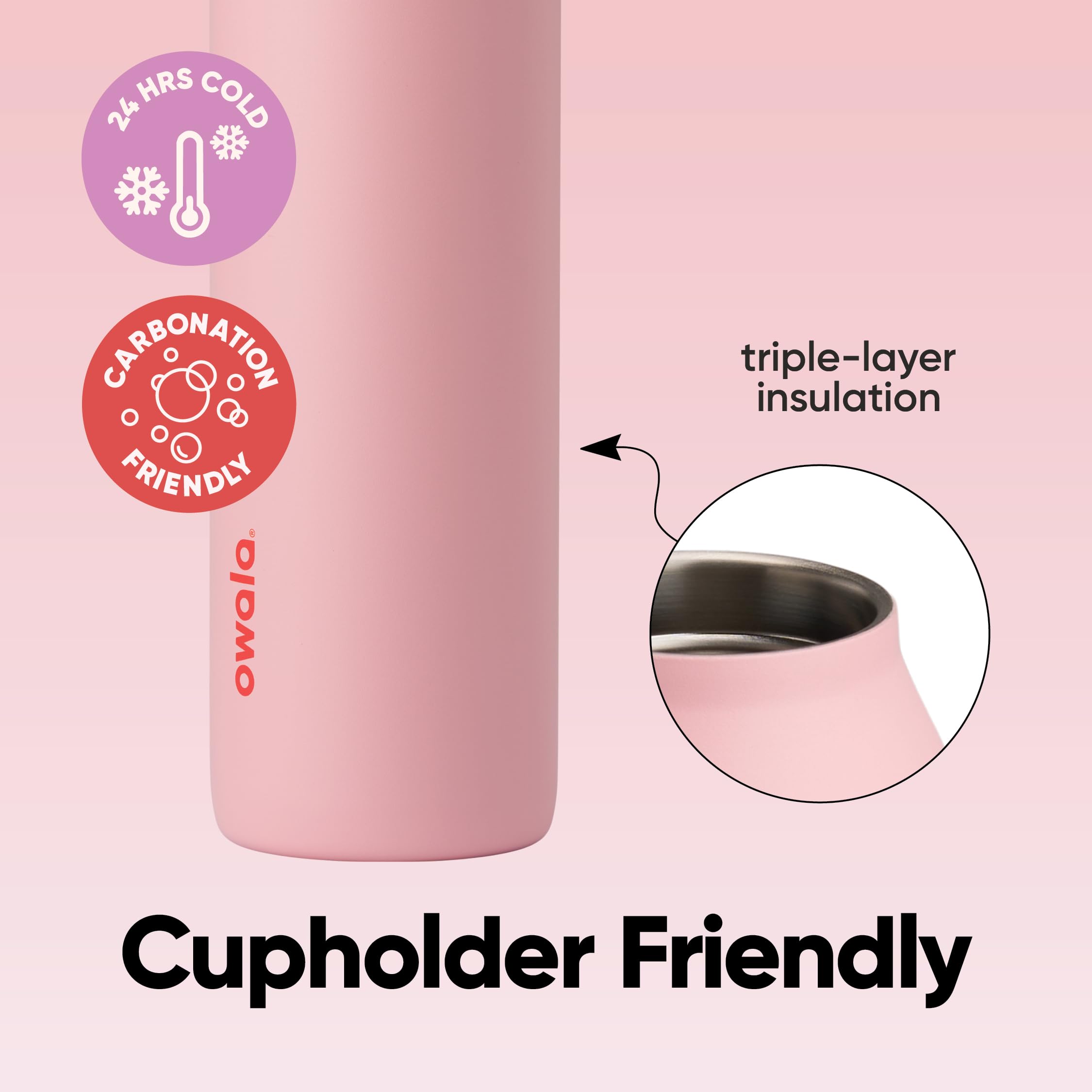 Owala FreeSip Twist 24 oz Insulated Stainless Steel Water Bottle, BPA-Free, Blue Jay