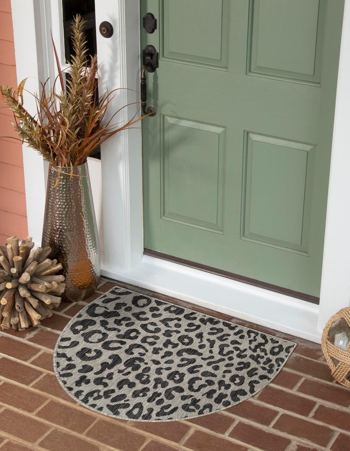 Unique Loom Outdoor Safari Collection Area Rug - Leopard (2 7 x 4 1 Hearth Light Gray/Gray)