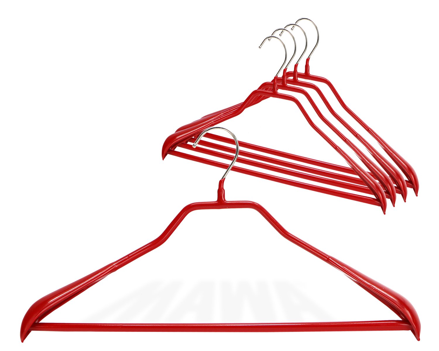 Mawa By Reston Lloyd Bodyform Series Non-Slip Space-Saving Clothes Hanger With Bar For Pants, 16-1/2'' , Style 42/Ls, Set Of 5,