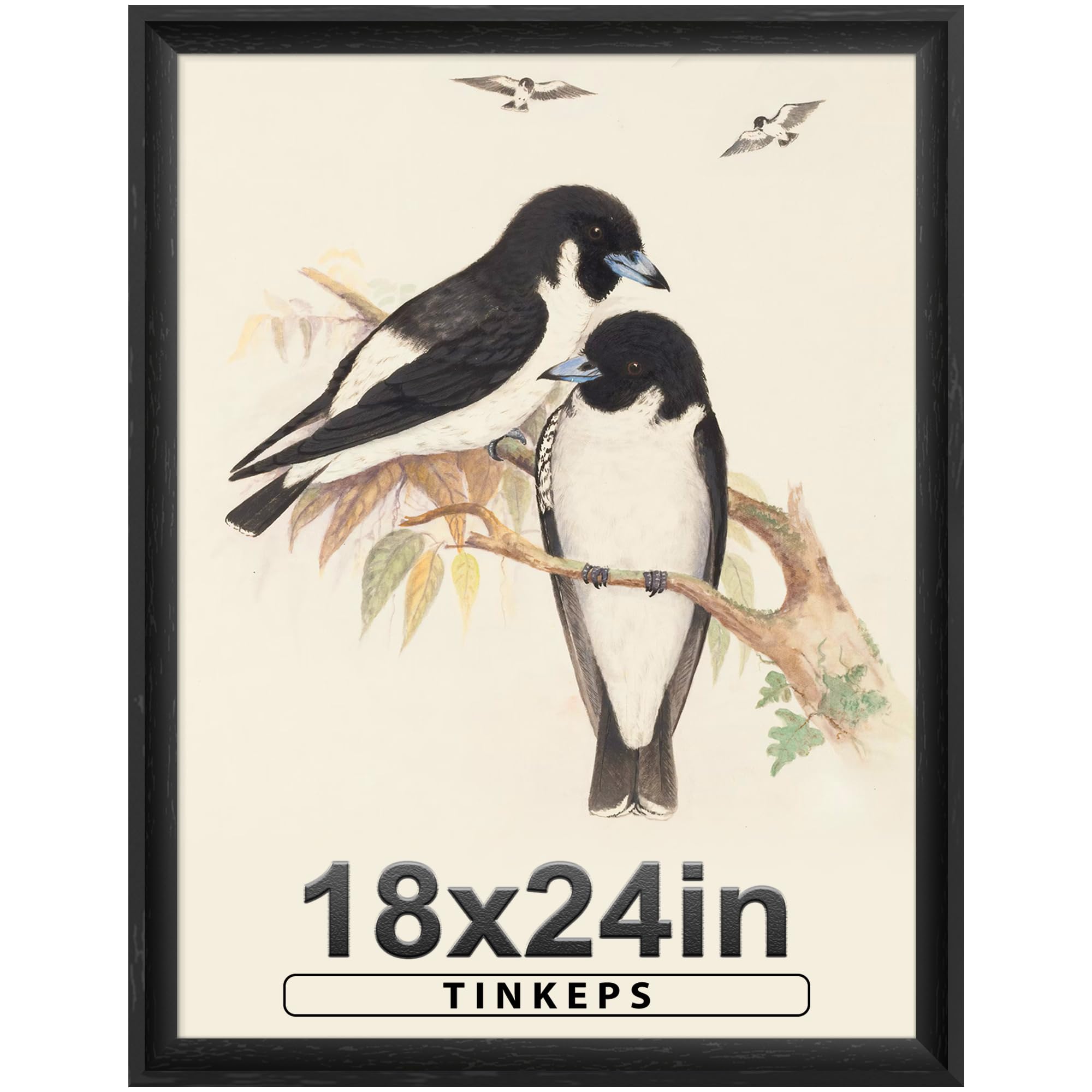 Tinkeps 18x24 Frame Black with Elegant Concave Design - Large 18 x 24 Poster Frame for Wall, Home, Office & Gallery Display