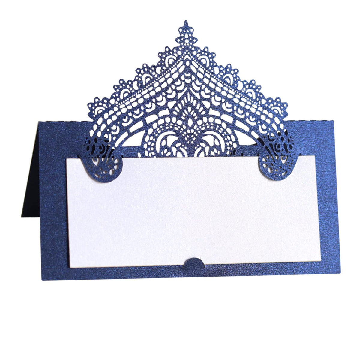 50 Pcs Laser Cut Wedding Place Cards Tented Name Card Folded Cards Blank Cardstock For Wedding, Banquet Tables,Table Setting, Bu