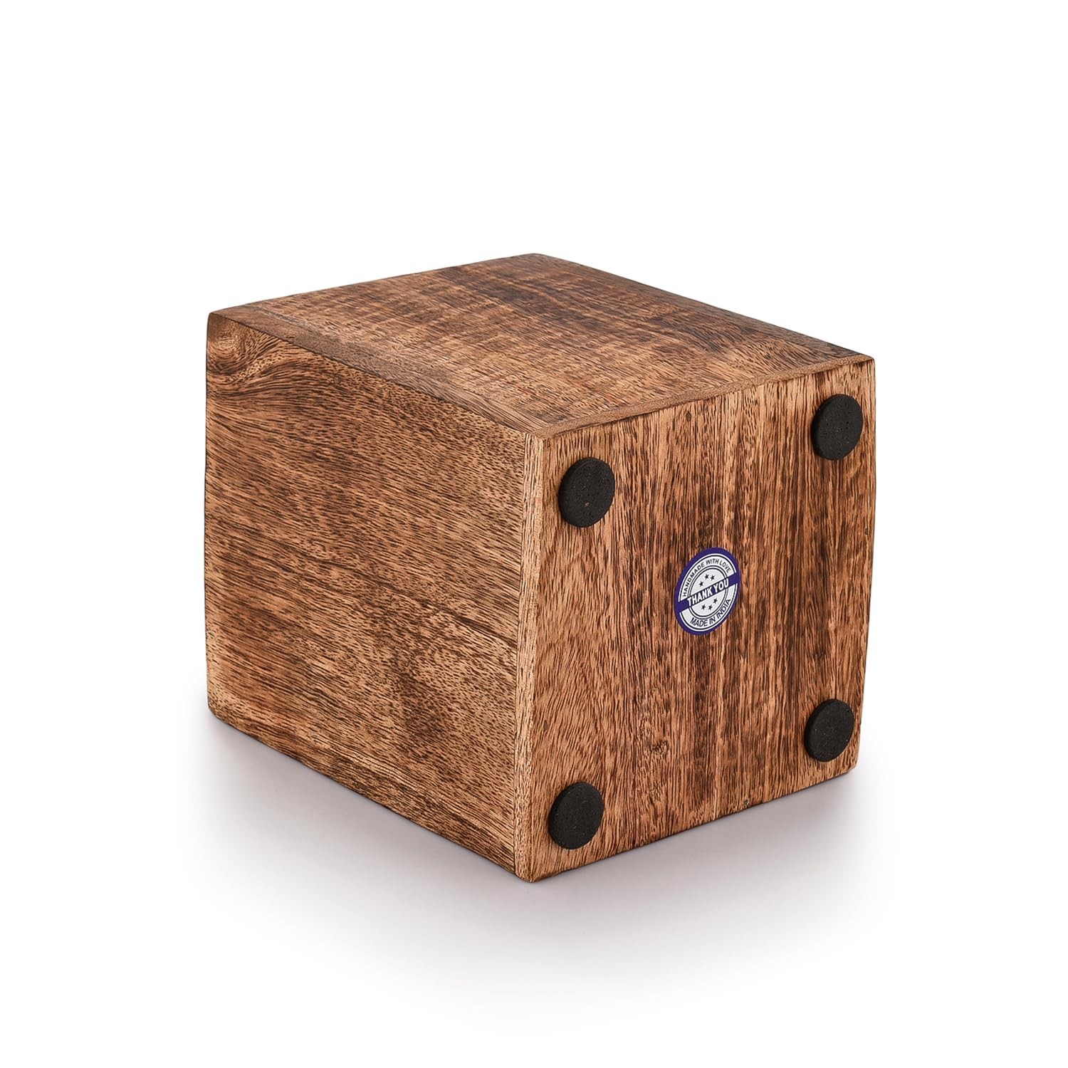 Samhita Mango Wood Burning Finished Kitchen Utensil Holder For Countertop, Utensil Holder Container For Kitchen Cooking Utensil.
